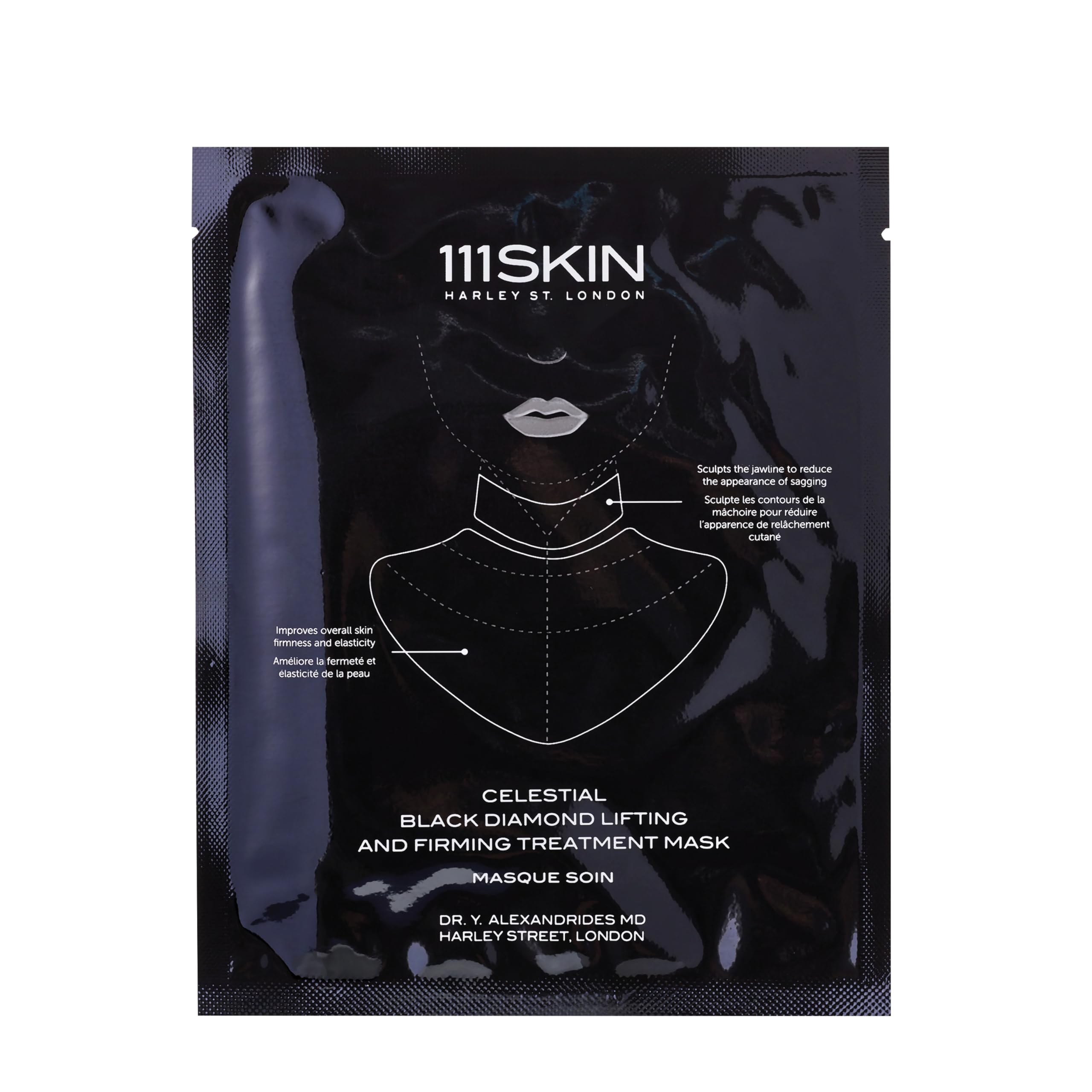 111SKIN Celestial Black Diamond Lifting and Firming Neck & Décolletage Treatment Mask | Fragrance Free | Anti-Aging | Firm & Sculpt Neck Area (1.25 oz)