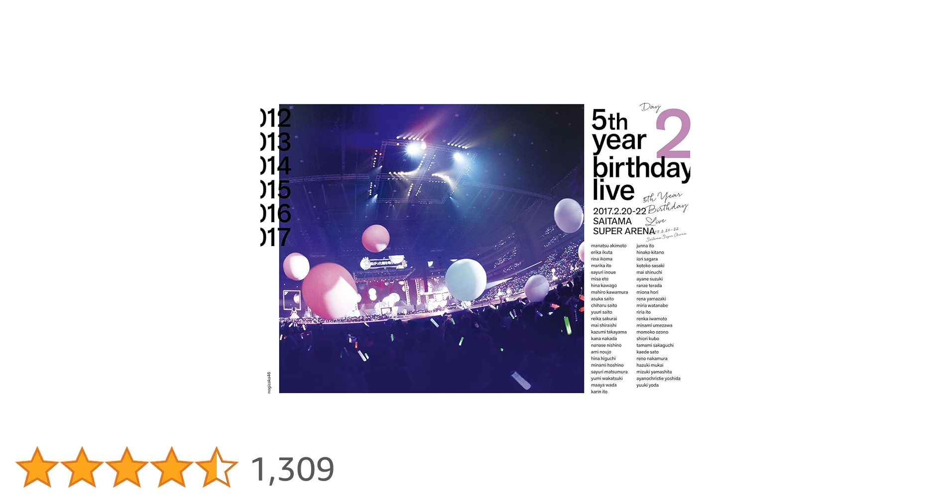 乃木坂46 5th YEAR BIRTHDAY LIVE DVD 5th YEAR BIRTHDAY LIVE 2017.2.20-22 SAITAMA SUPER ARENA Day1