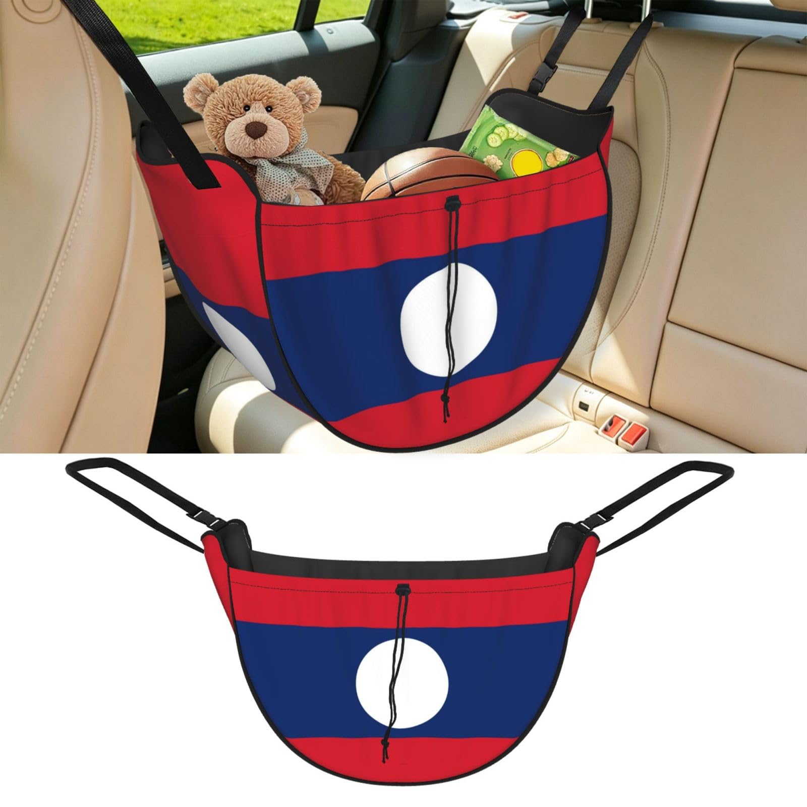 CNTDBU Flag of Laos Car Seat Organizer-Backseat Storage Bag for Travel