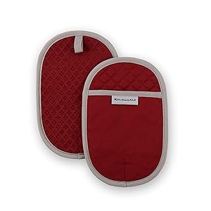 KitchenAid Asteroid Pot Holder 2-Pack Set, Smoked Paprika Red, 6.5"x10"