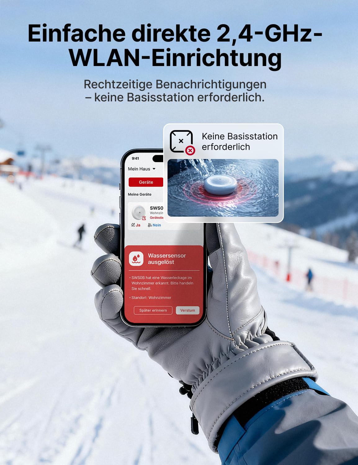 X-Sense 3er Set WLAN-Wassermelder mit Frostwarnung, Tieftemperatur-Melder, Smarter Sensor mit App-Benachrichtigungen, für Küche, Bad und Keller, kompatibel mit der X-SENSE Home Security App, SWS0B