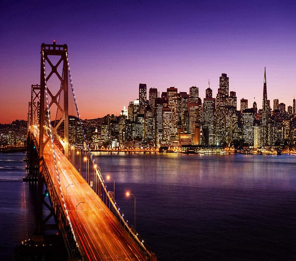 DIY 5D Diamond Painting Kit Skyline Bay Bridge Sunset California USA Cityscape 16" X 20" Adult Full Drill Rhinestone Cross Stitch Art Crafts for Home Decoration