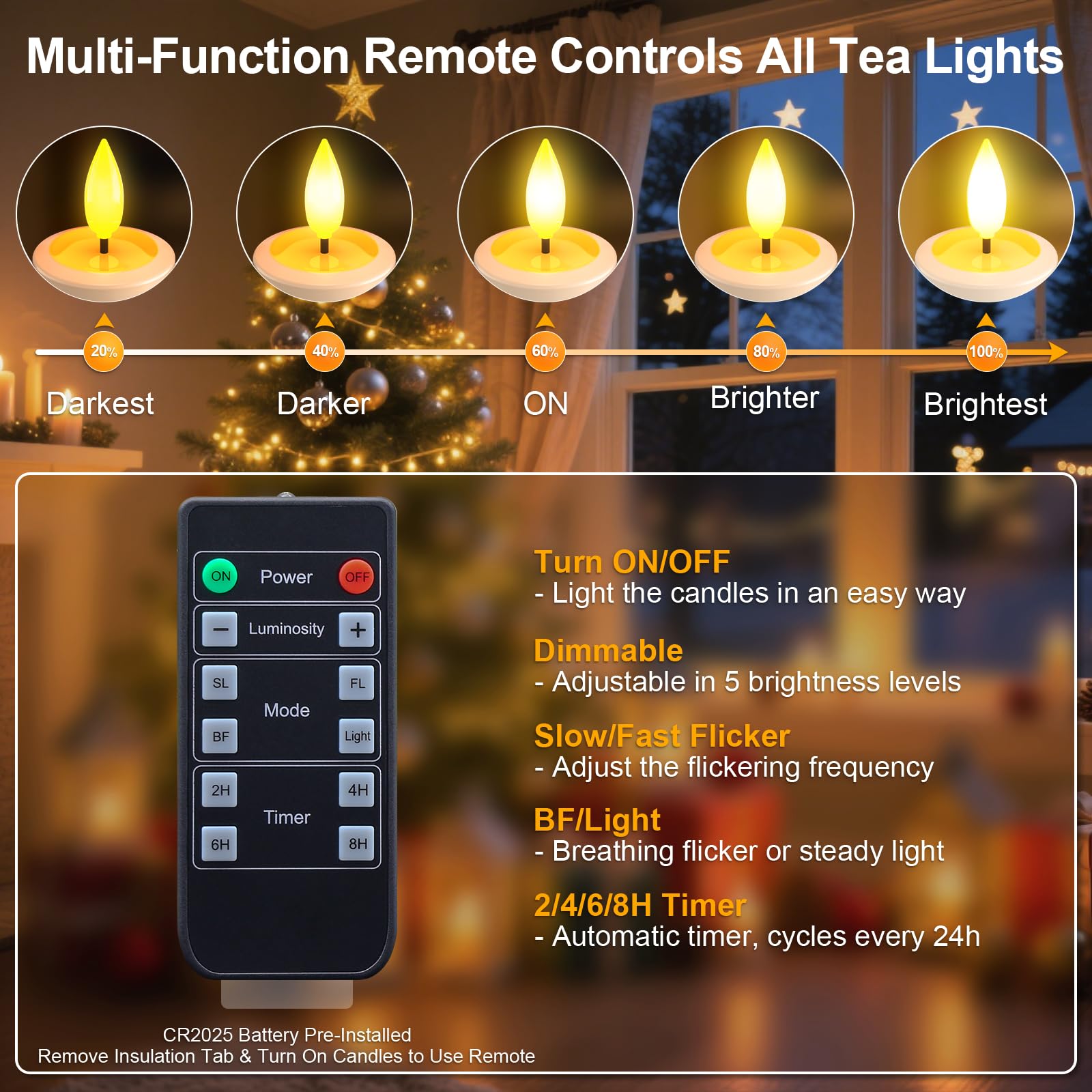 Lumini ricaricabili impermeabili con telecomando e base di ricarica magnetica, candele senza fiamma a batteria con timer, confezione da 6 candele votive a LED tremolanti, durata 100+H, 3,8