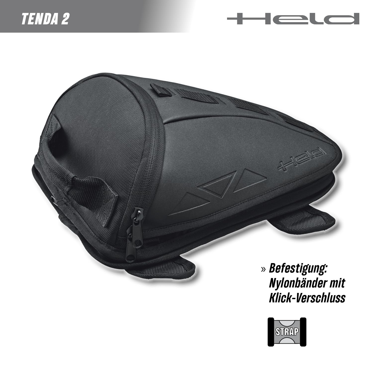 Held Tenda 2 torba na bagażnik motocyklowy i plecak na bak – uniwersalna torba na bak z regulowanymi paskami na ramiona – pojemność 10 l, tkanina nylonowa, 100% wodoszczelna dzięki pokrowcowi
