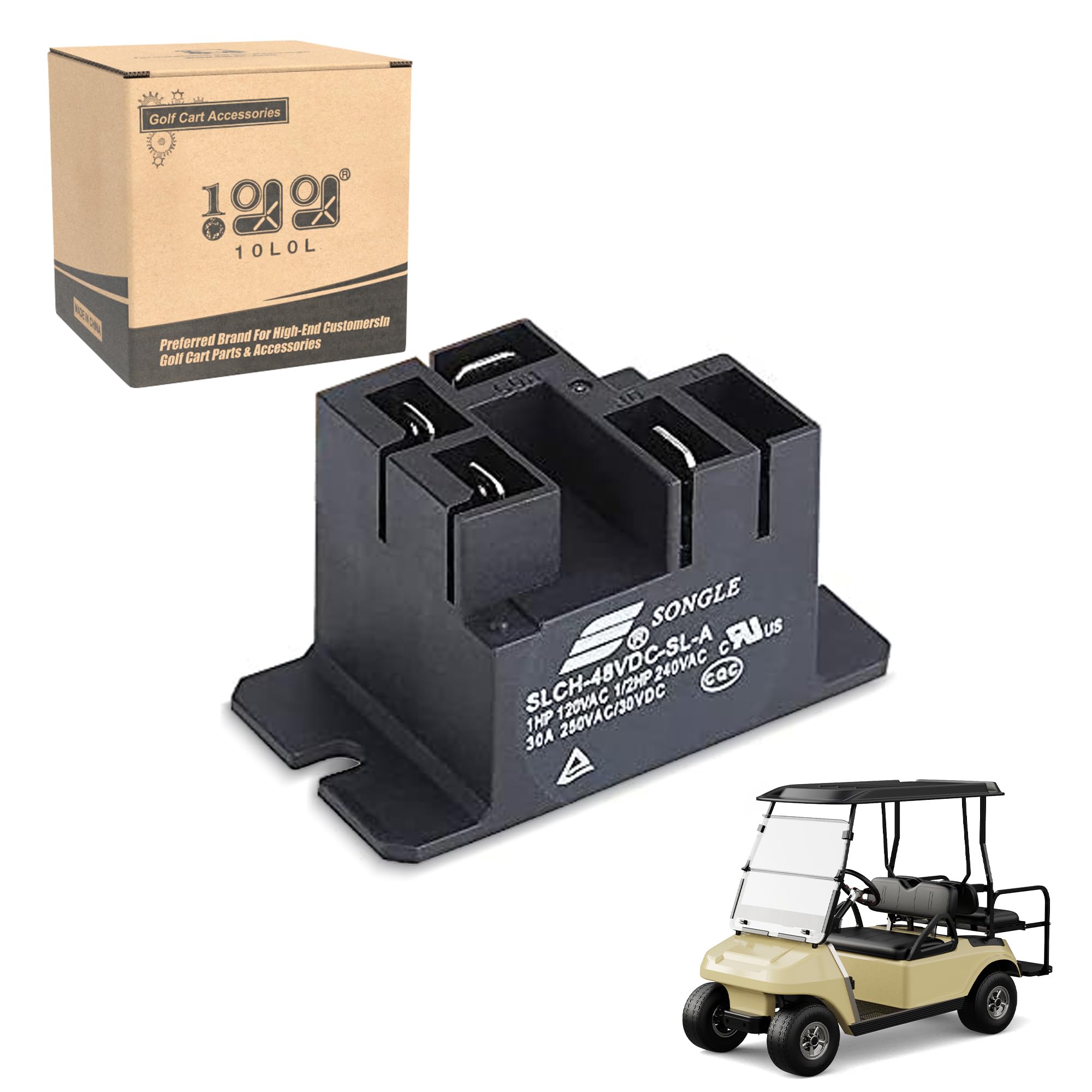 10L0L Golf Cart 48V Relay for Club Car Charger PowerDrive 1& PowerDrive 2 Replace OEM:103414901/101828601