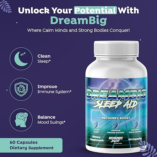 Miniatura 3 de Cantidad de 1071 mg por porción  Ayuda natural para dormir para adultos extra fuerte con una mezcla de melatonina, magnesio, raíz de valeriana,