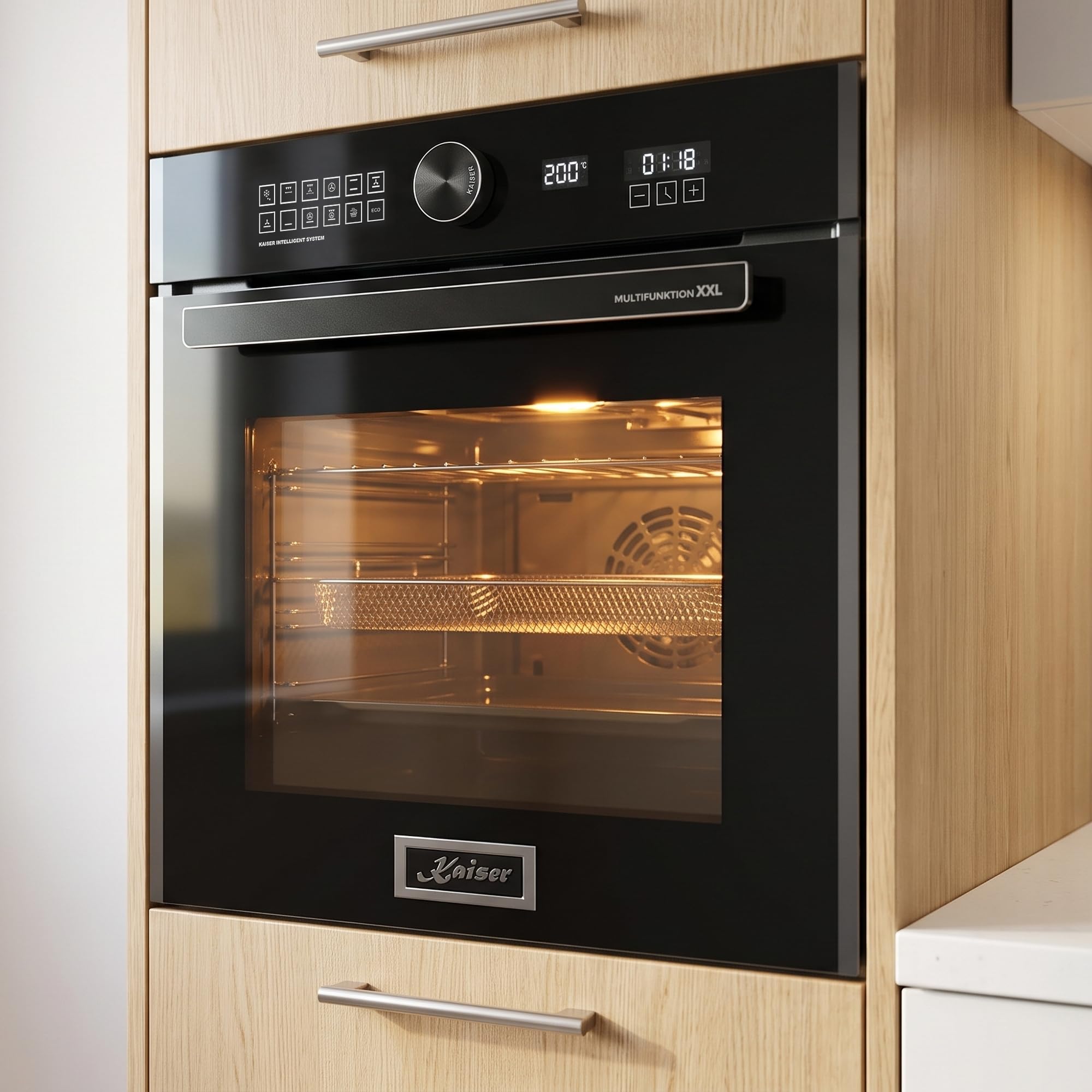 Kaiser EH 6452 - Horno eléctrico empotrable (60 cm, 79 L), color negro