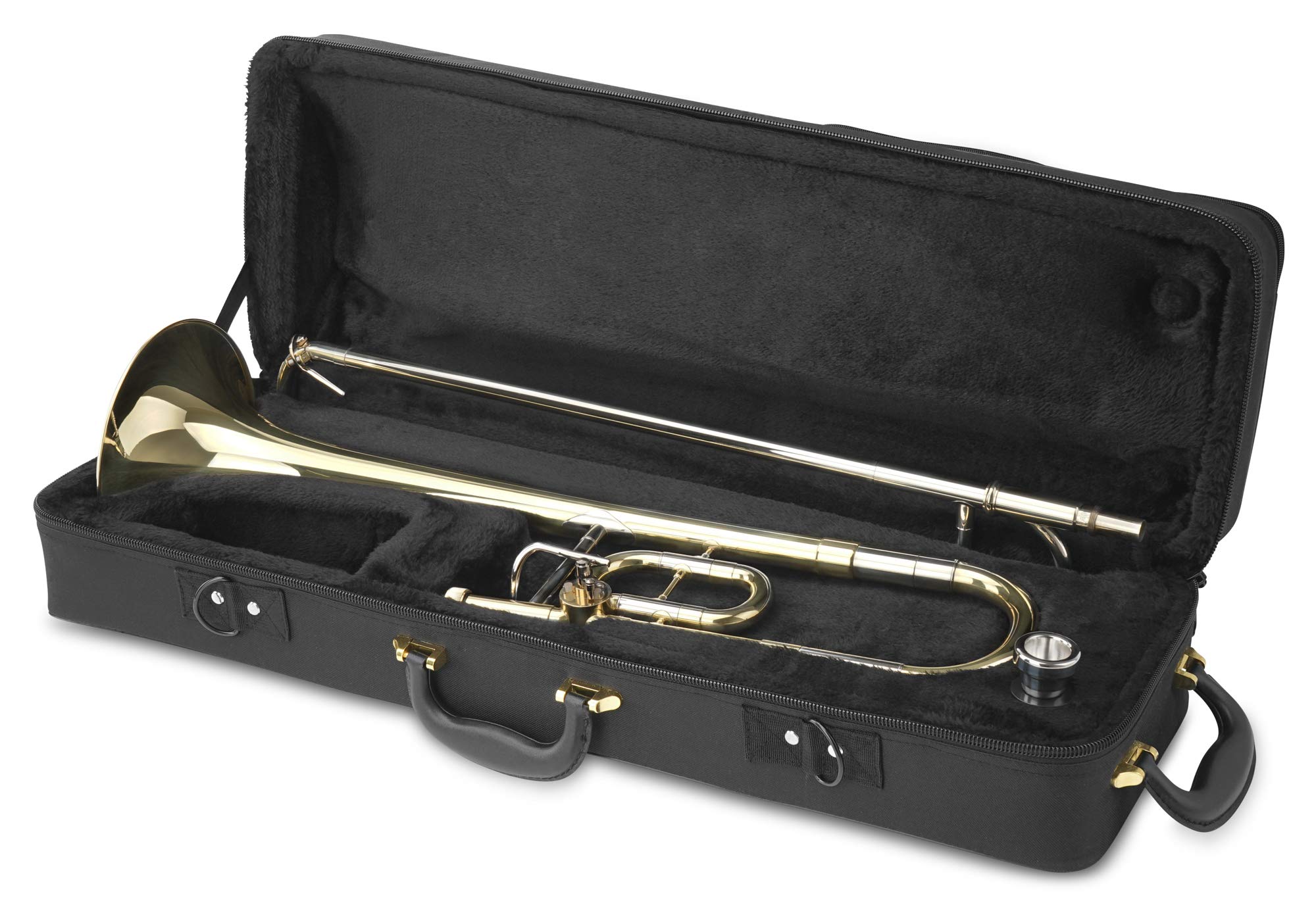Classic Cantabile KP-35C Bb Kinderposaune (Schüler Posaune, Stimmung: Bb/C, Sekundventil mit Schnurmechanik, Messing-Schallbecher 200 mm, Bohrung 12,20 mm, inkl. Mundstück und Koffer)