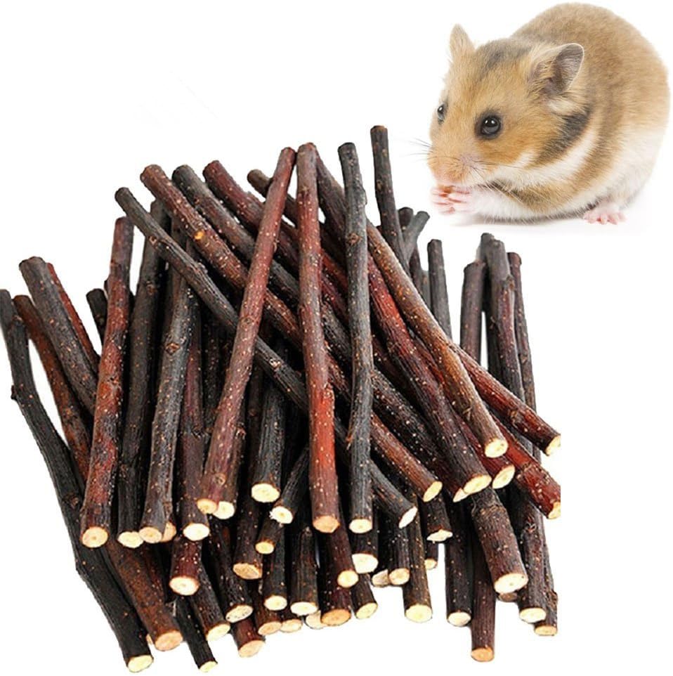 Nature Apple Sticks Pet Food Wood Chew Toys for Guinea Pigs Chinchilla Rabbits Hamster