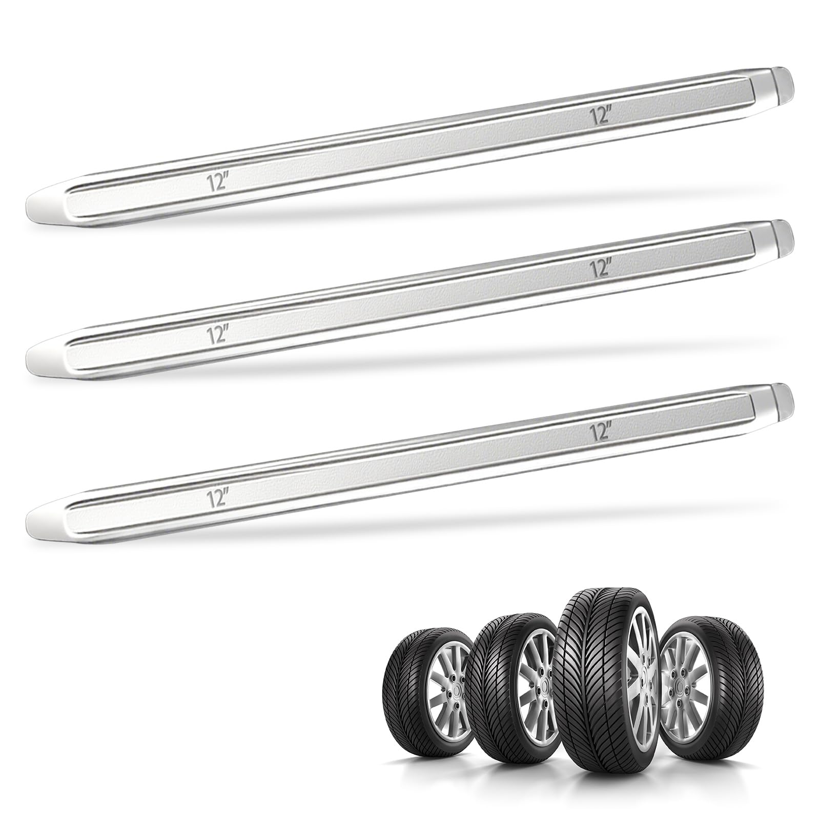 Lot de 3 démonte-pneus de 30 cm, en acier au manganèse, leviers de montage pour pneus, démonte-pneus de moto, montage de pneus, barre de montage, outils de réparation pour moto, vélo, voiture, scooter