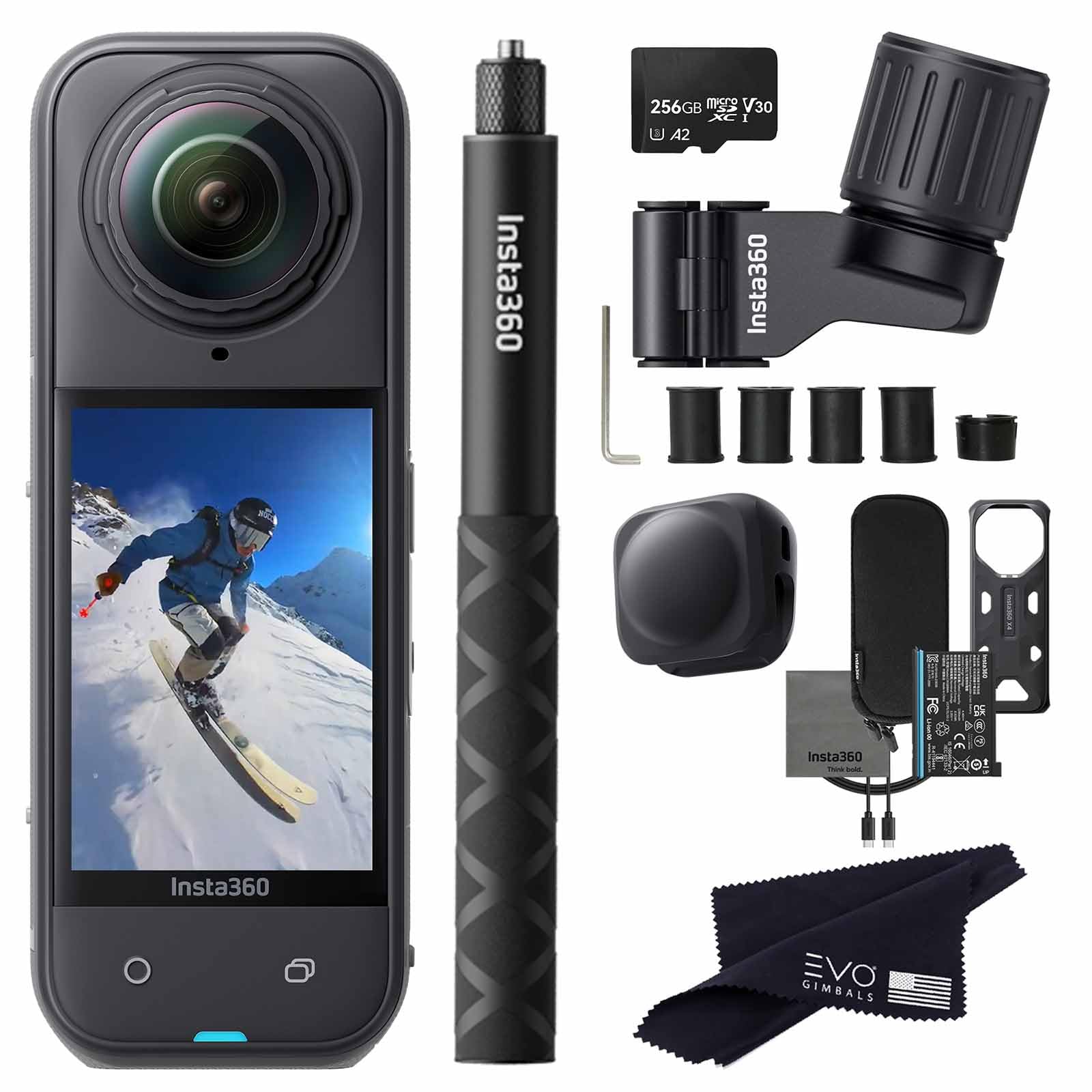 Insta360 X5 Skiing Bundle-8K Waterproof 360 Action Camera with 1/1.28" 48MP Sensors, 8K 360 HDR Video, 72MP, 4K Single-Lens |Bundle Includes Ski Pole