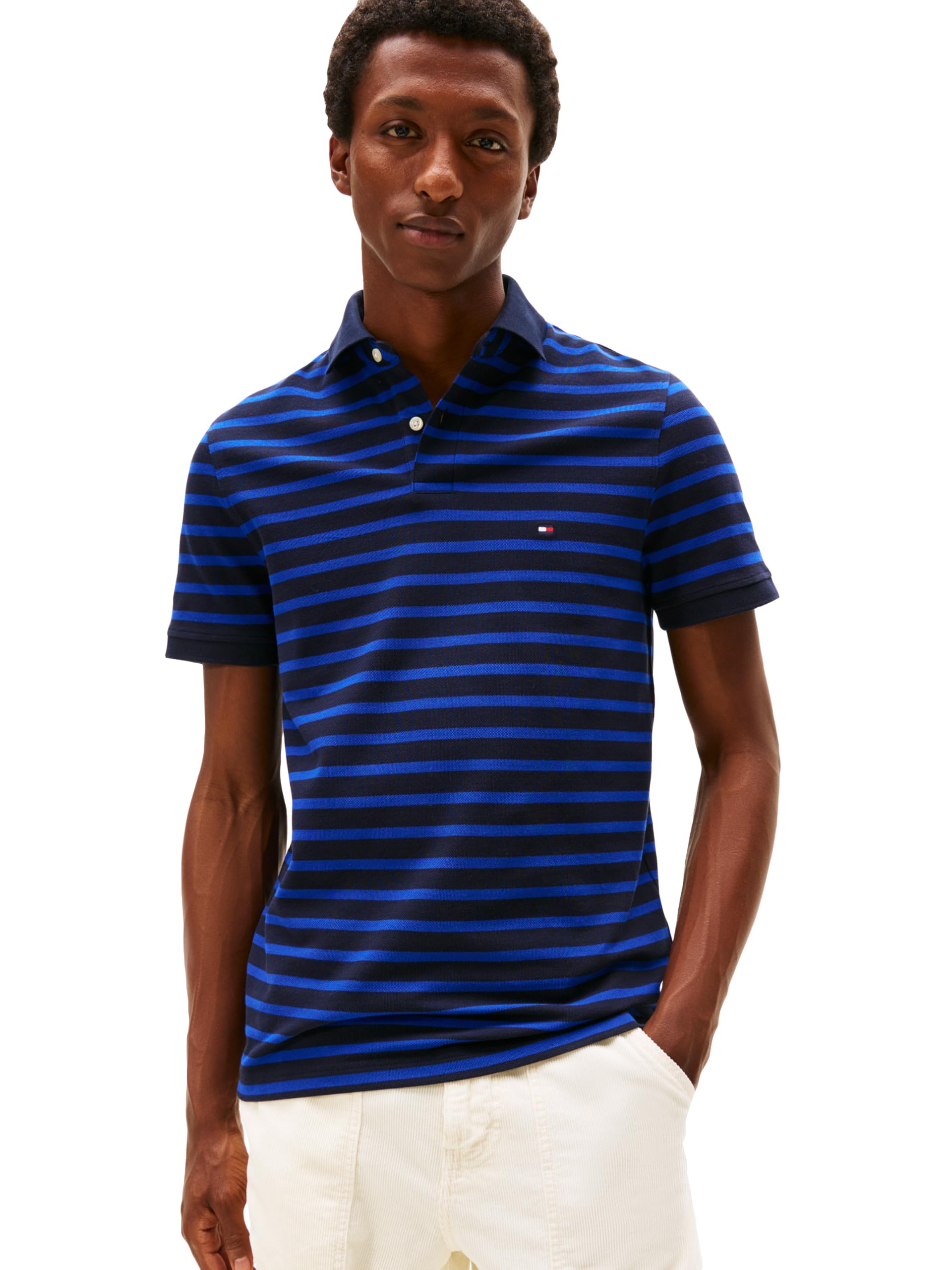 Tommy Hilfiger Krótkie rękawy koszulki polo w regularnym kroju z rozciągliwą i organiczną pique bawełna polo z krótkim rękawem w regularnym kroju, ze stretchem i organiczną bawełną pique dla mężczyzn