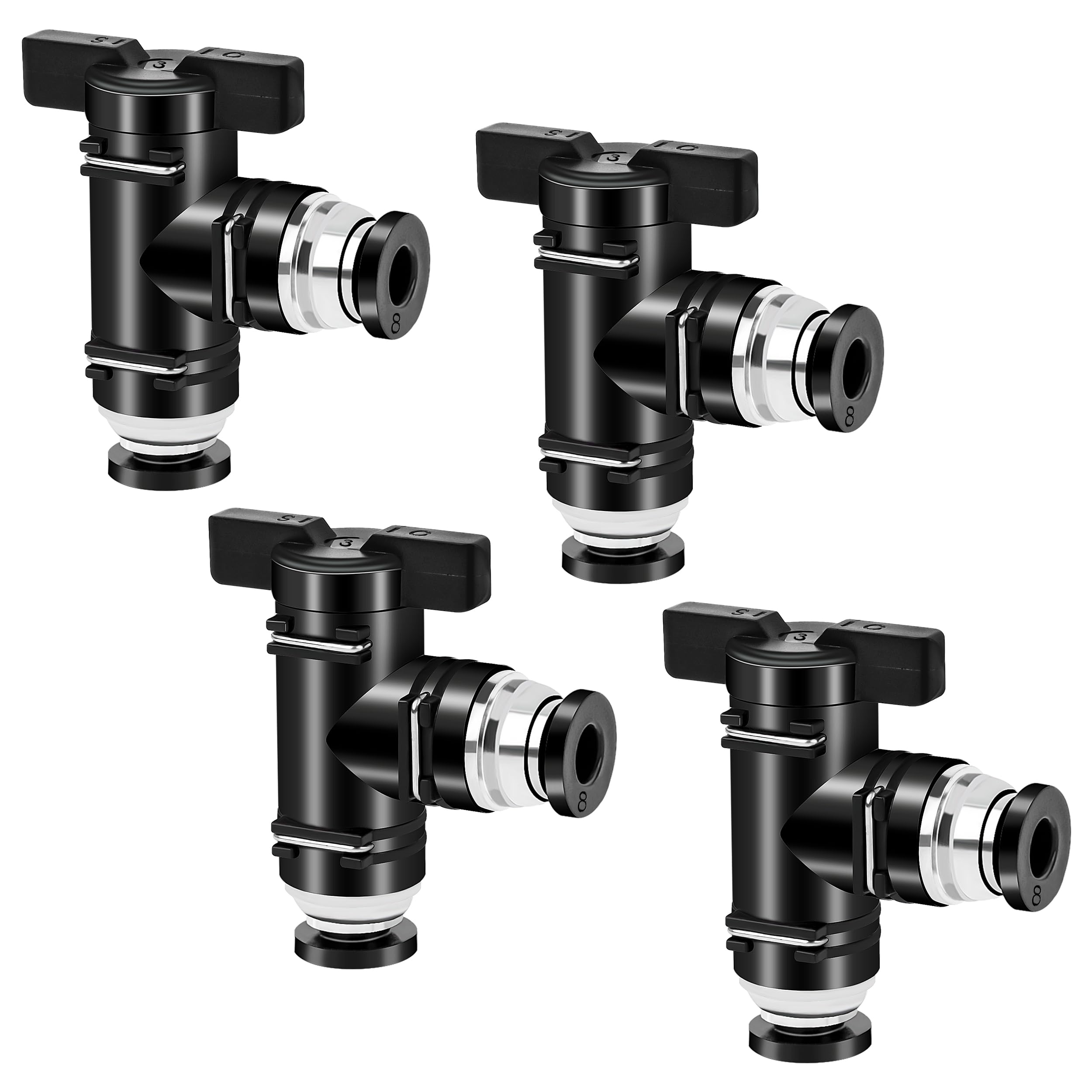 Connettore Pneumatico Angolo Retto Diametro 8 mm Pneumatica Valvola Di Controllo Può Controllare L'apertura e la Chiusura del Fluido 4 Pezzi