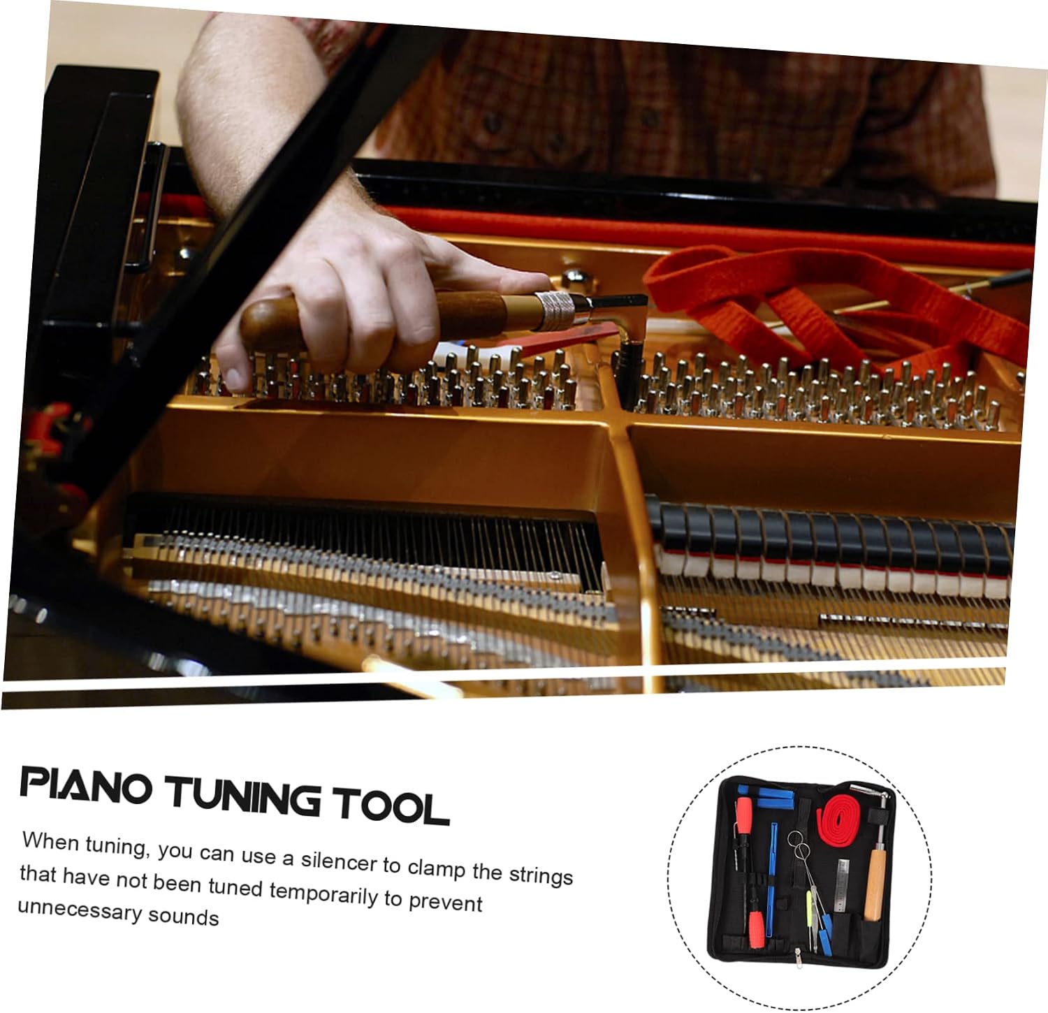 UPKOCH 1set Piano Tuning Tool Ergonomic Piano Mutes and Tuners for Accurate for Tuning and Repair