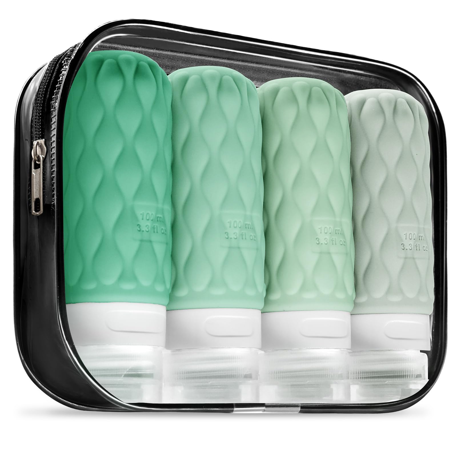 Set Bottiglie Viaggio Gemice 8 Pezzi - Contenitori Silicone 3 Oz, Approvati TSA, Con Borsa Trasparente - Foto 2