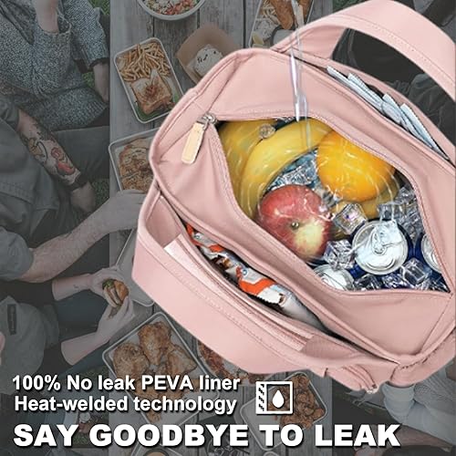 Miniatura 5 de Artelaris Lonchera para mujer bonita lonchera para el trabajo bolsa térmica grande aislada a prueba de fugas con bolsillo lateral y correa para el
