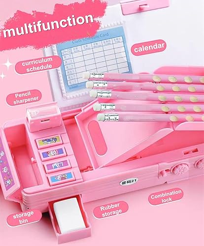Miniatura 3 de Estuche multifunción desplegable para niños, estuche kawaii para bolígrafos, soporte para lápices para estudiantes de escuela, bonita caja de