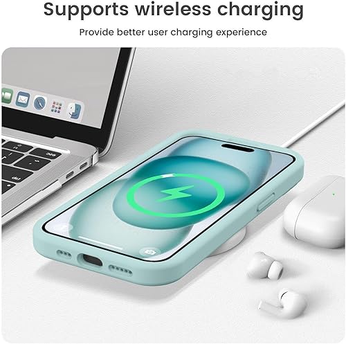Miniatura 7 de Vooii Compatible con iPhone 15, silicona líquida Defender mejorada, protección mejorada de la cámara, forro de microfibra antiarañazos suave, funda