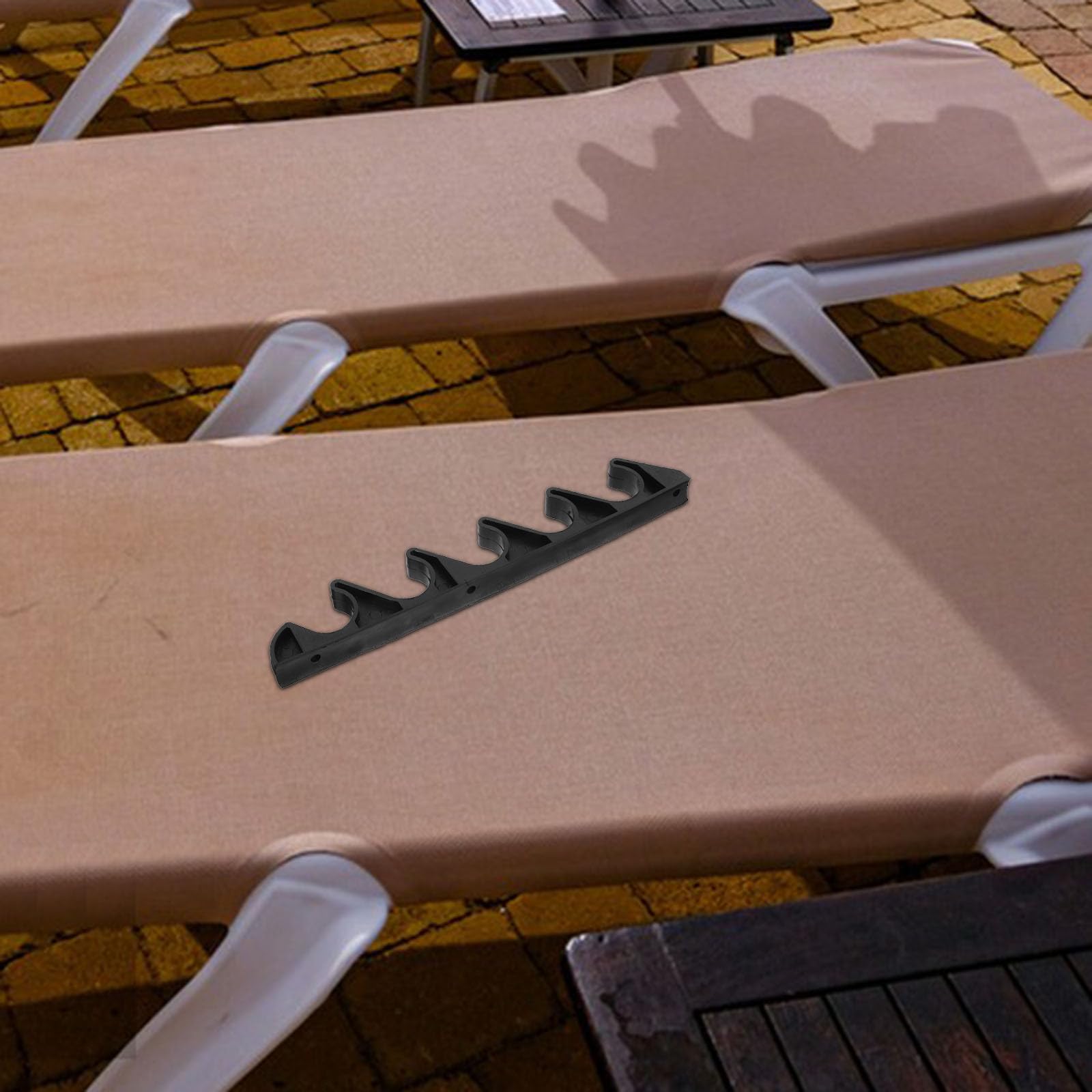 Soportes de Ajuste para Tumbona Exterior de Plástico Hebilla de 5 Posiciones Compacta para Sillas de Jardín y Camping