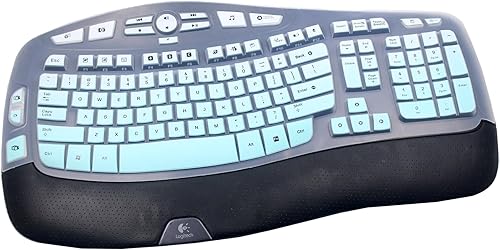 Vista 16 de Logitech K350 MK550 MK570 - Funda de silicona para teclado inalámbrico, Logitech K350 MK550 MK570 (color azul degradado) Azul Degradado,Ombre