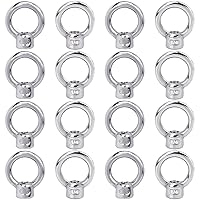 Vista 10 de PAGOW 4 piezas de tuerca de ojo de elevación de acero inoxidable 316, 1/4 pulgadas UNC de grado marino resistente, perno de ojo en forma de anillo