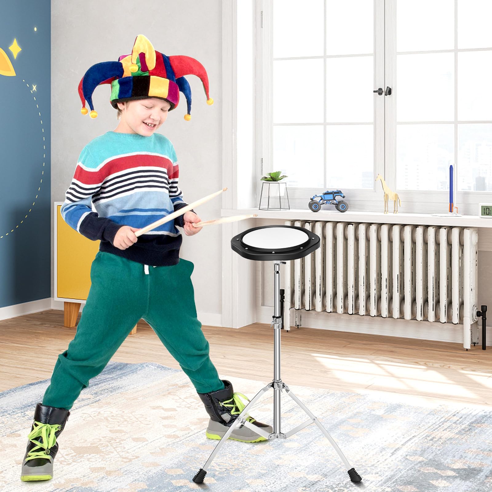 COSTWAY Set di Xilofono a 32 Note, Glockenspiel con Supporto in Metallo, Altezza Regolabile, Metallofono con Leggio per Spartiti, Mazzette, per Bambini e Adulti