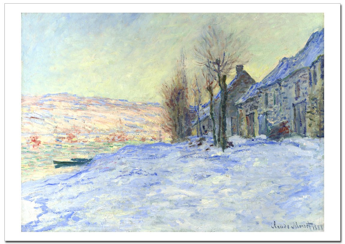 Amazon.co.jp: 世界の名画 モネ 雪に覆われたラヴァクールLavacourt