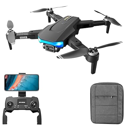 Fidaaloo LS-38 GPS RC Drone with Camera RC Drone with 6K Camera EIS Anti-shake Gimbal Brushless Motor 5G Wifi Video Aerial FPV Quadcopter Smart Follow Mode Backpack Package for Adults