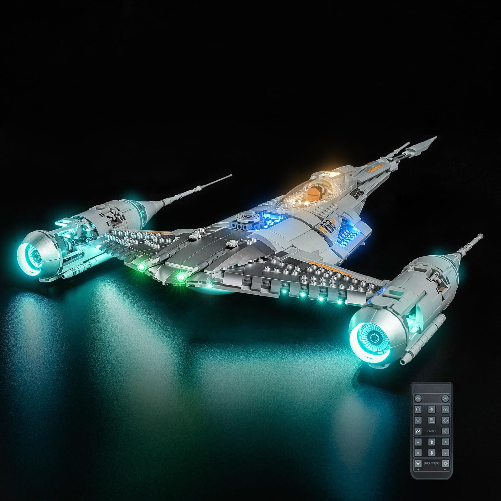 Remote Control Led Light Set Compatible with Lego 75442 The Mandalorian's N-1 Starfighter (No Model), Decoration Lighting Set Compatible with Lego The Mandalorian's N-1 Starfighter Building Blocks — image 1