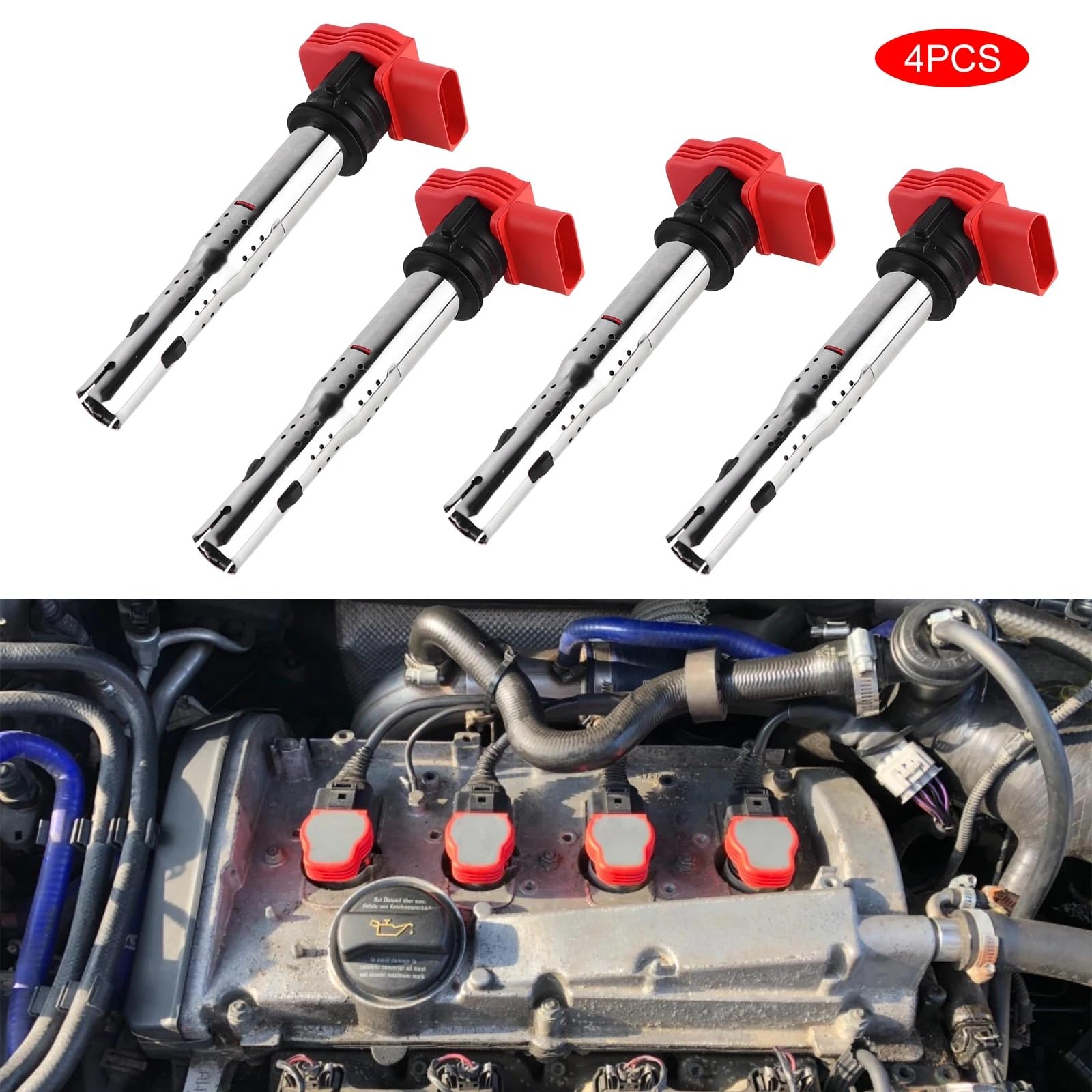 Compatible Con VW Para BEETLE Para JETTA Para PASSAT 2006-2016 Para GOLF 2004-2013 Paquete De Bobina De Encendido Juego De Bobinas De Lápiz Bobinas Encendido