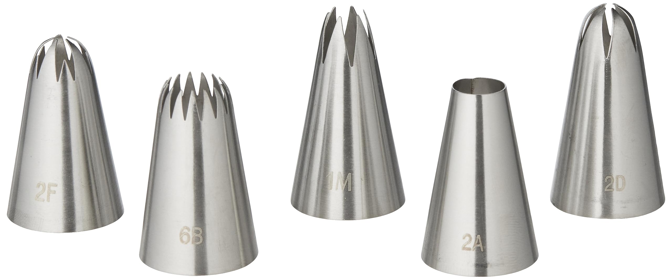 Sulfar Lekeone Large Cake Decorating Tools, Piping And Icing Nozzle, Stainless Steel, Pack of 5