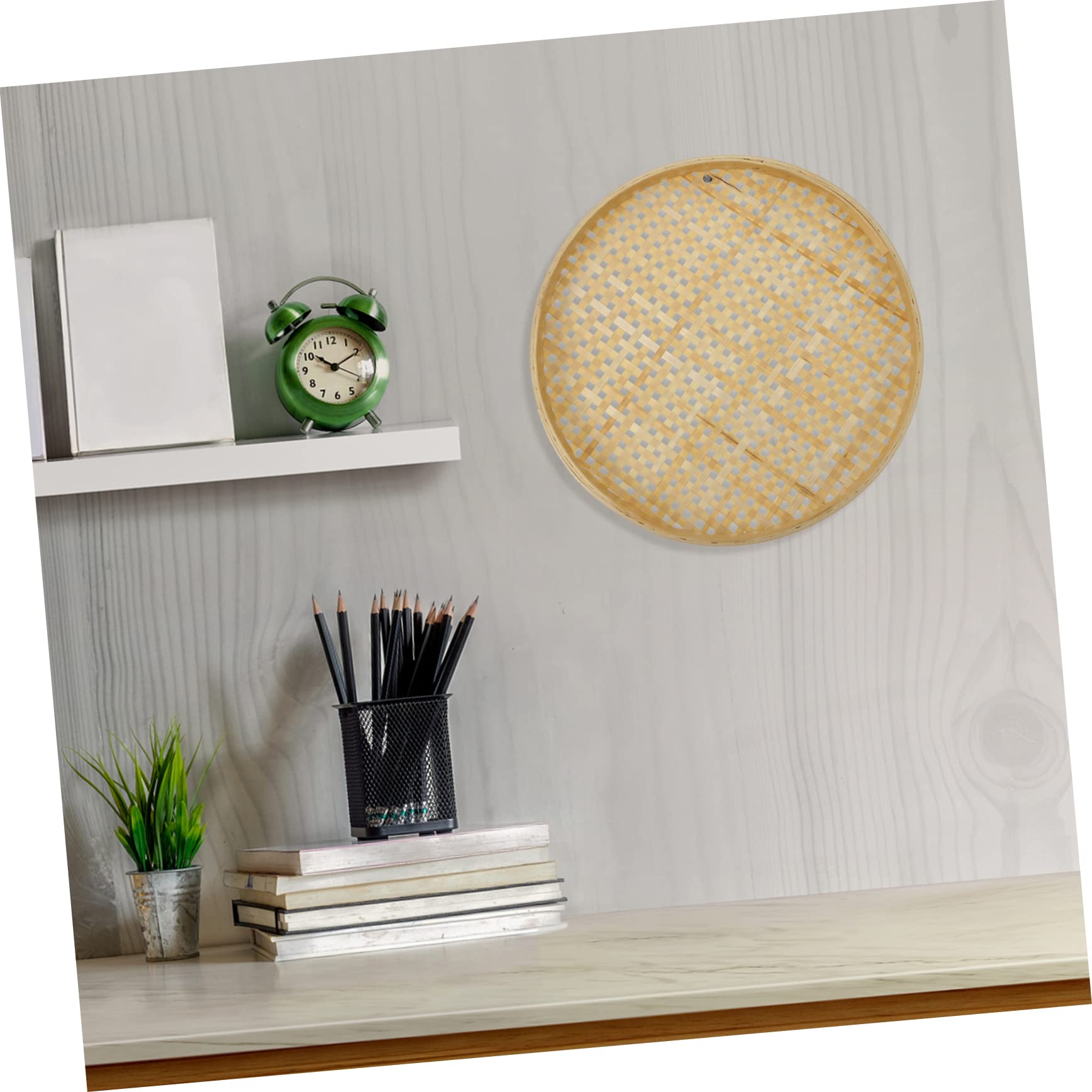 KICHOUSE Unique Craft Natural Bamboo Weaving Storage Basket Fruit Tray Vegetable Basket Easy Clean