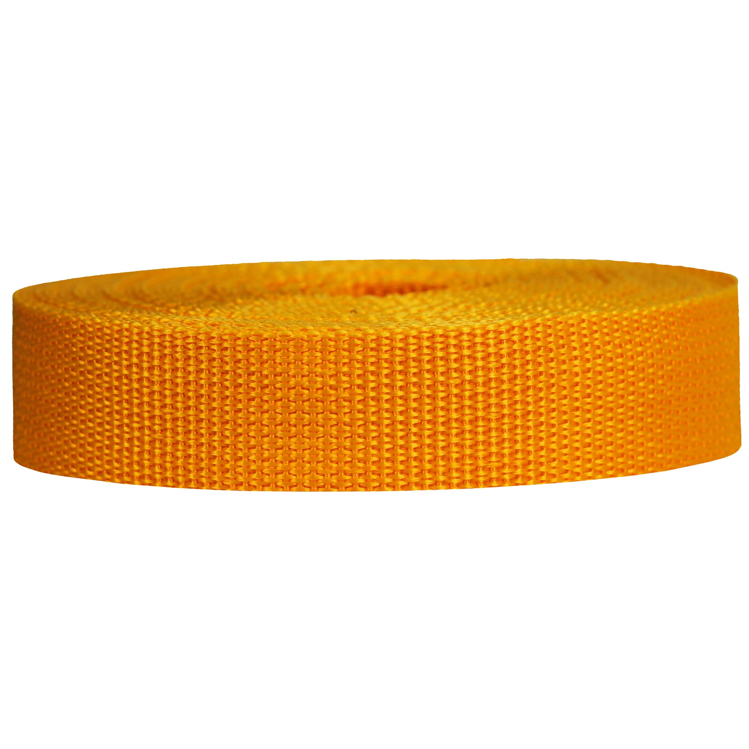 Strapworks Lightweight Polypropylene Webbing - Poly Strapping for Outdoor DIY Gear Repair, Pet Collars, Crafts - 1 Inch x 50 Yards - Yellow Gold