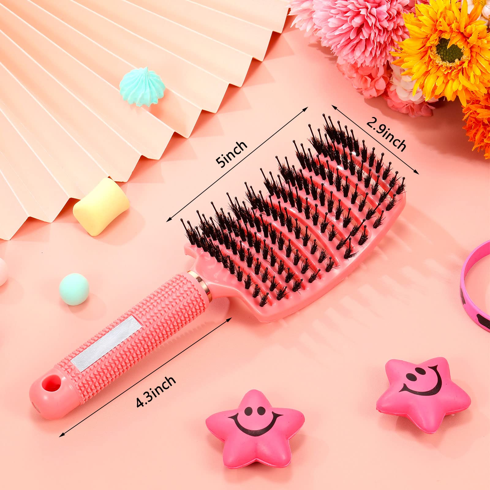 Cunhill 6 Pack Detangling Hair Brushes with Boar Bristles and Nylon