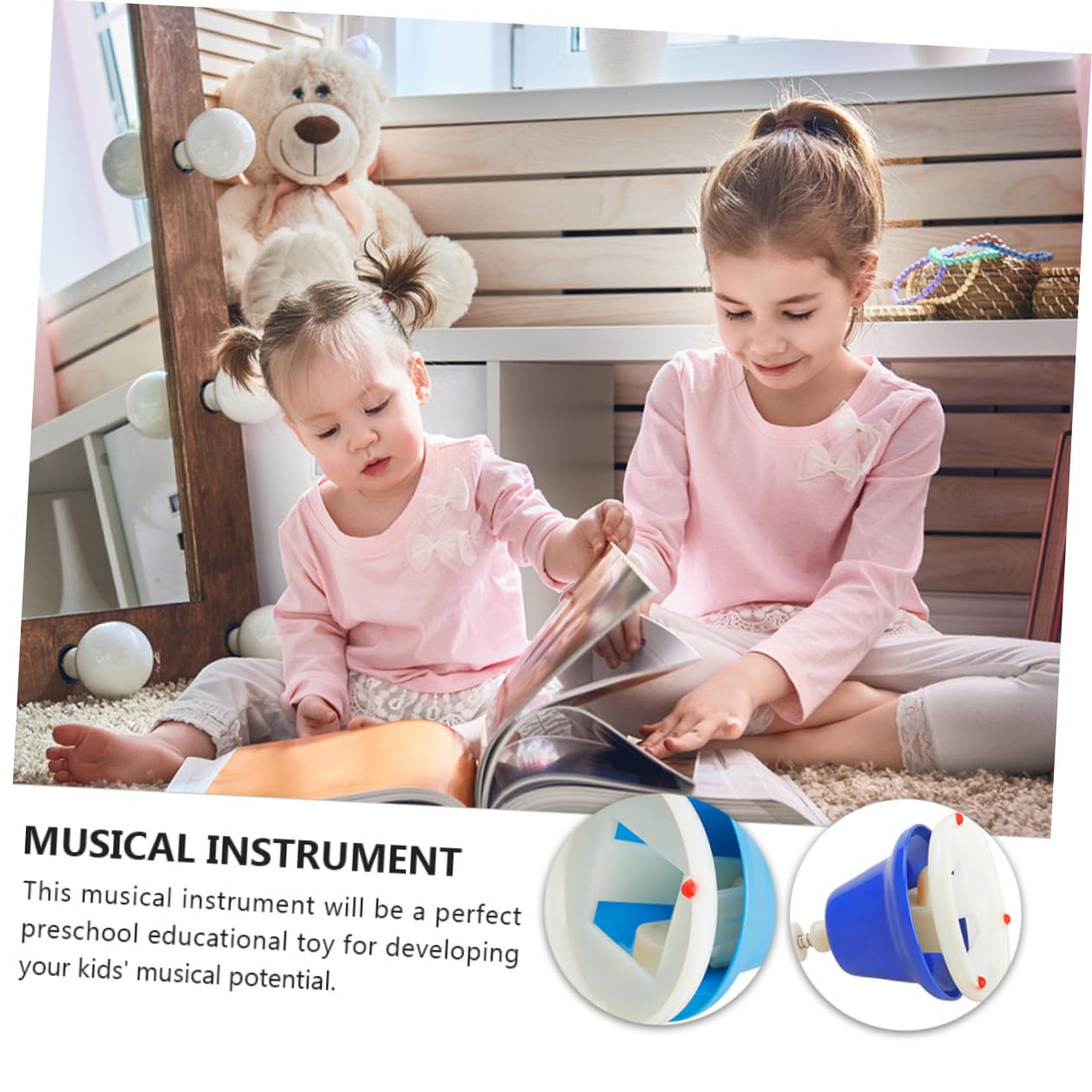 Campanas de Mano Metal 8 Notas, Instrumento Musical Percusión Infantil