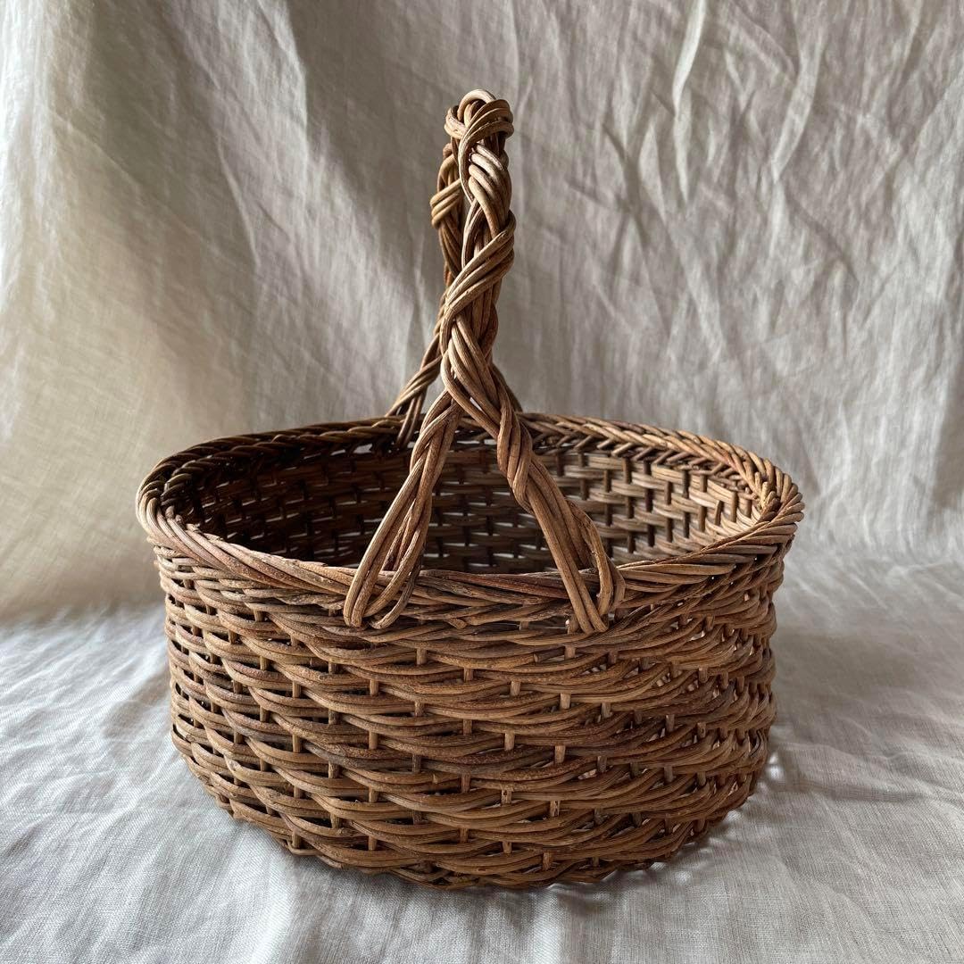 持ち手つき　あけびかご　小物入れ　古道具 持ち手つき あけびかご 小物入れ 古道具