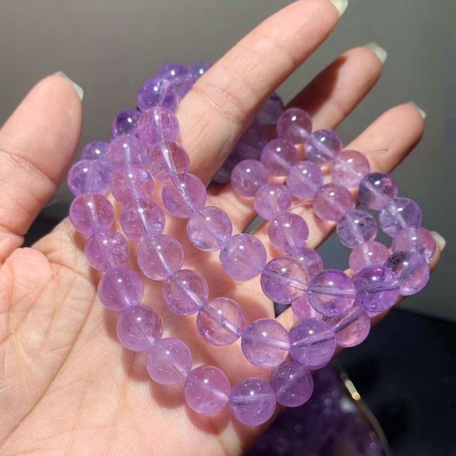 12mm, Heilkristall-Armband für Damen und Herren, natürliches Amethyst-Edelstein-Stretch-Armband, Chakra-Yoga-Perlenquarz-Armbänder, handgefertigte Schmuckgeschenke