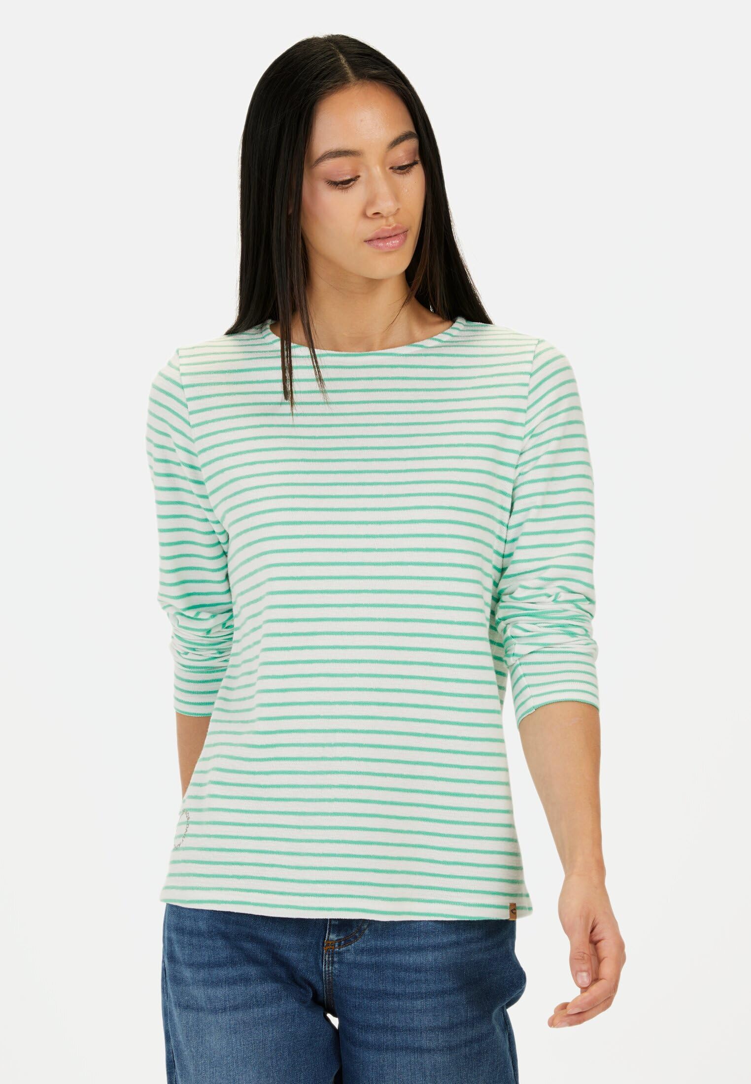 camel active Damen Langarmshirt mit Rundhalsausschnitt
