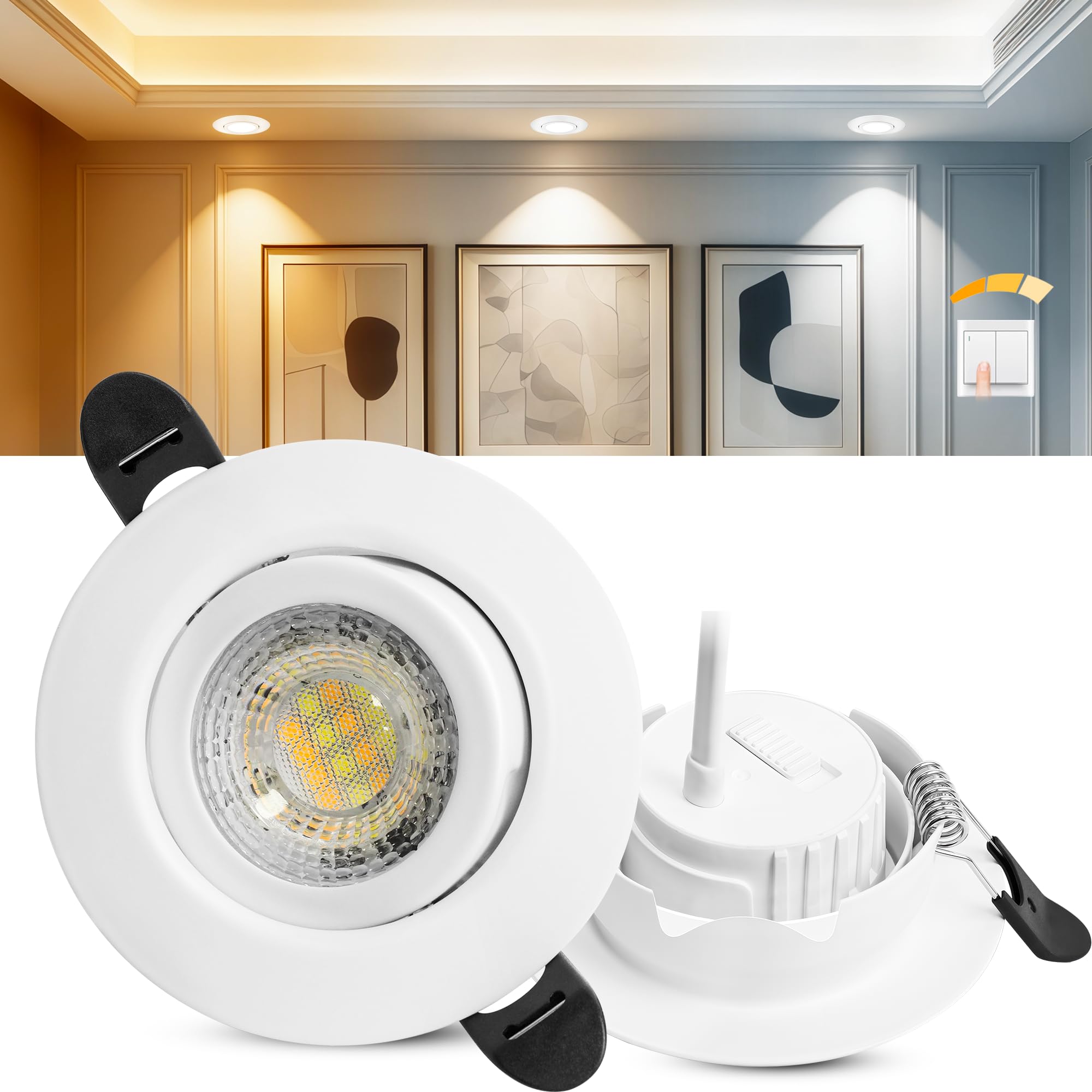 Laiebri LED Einbaustrahler 230V Dimmbar, 6W IP44 LED Spots