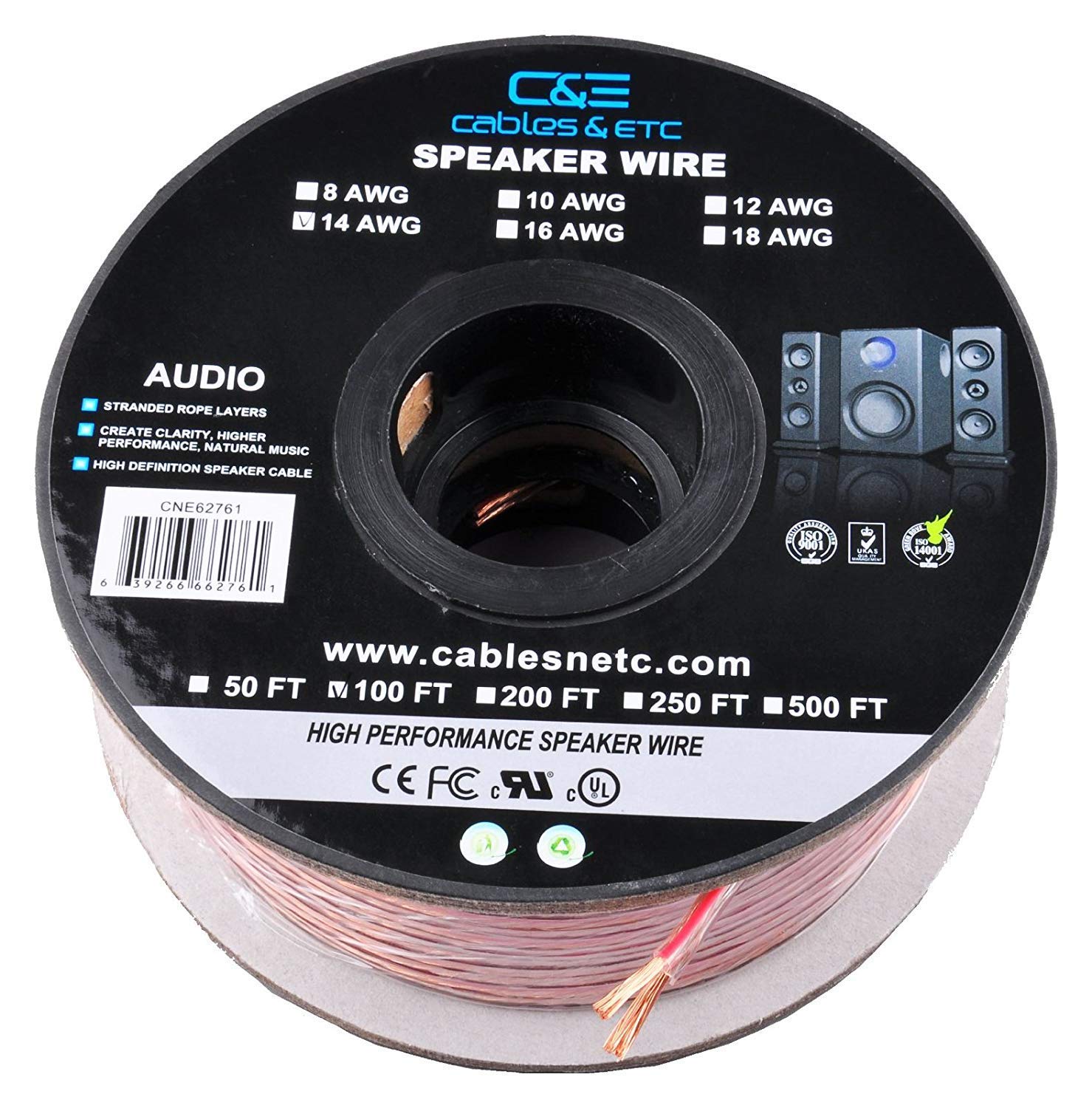 Buy 100ft (30m) Pro Series 14 Gauge AWG 99.9 Oxygen Free Copper