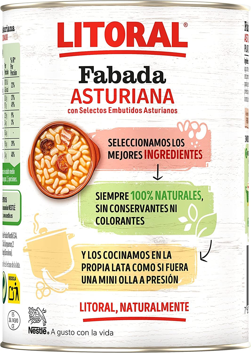 Lote de 6 latas fabada asturiana litoral 435gr