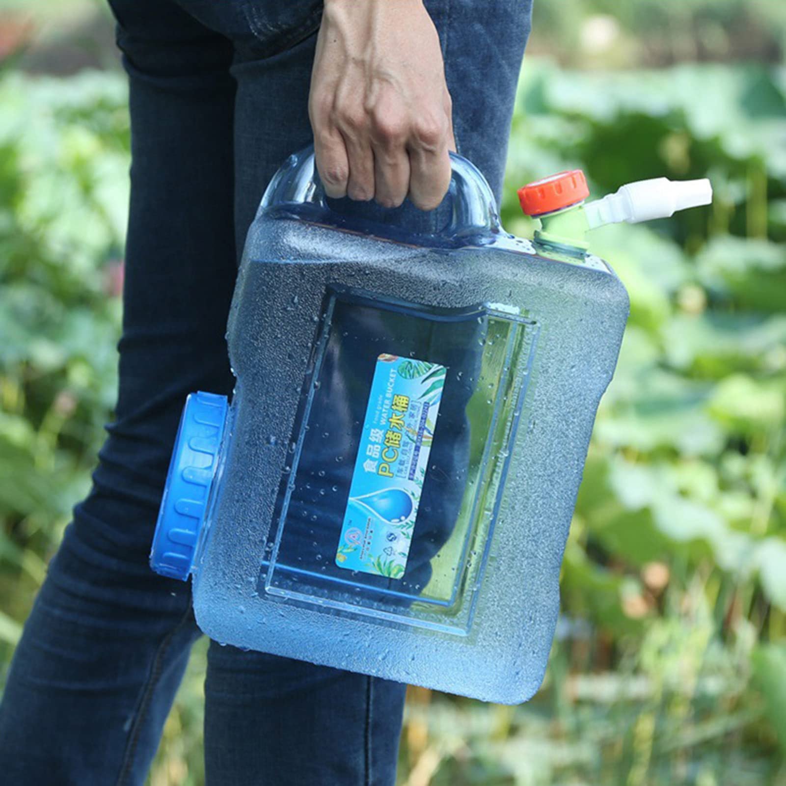 Agua con Grifo, 5L/8L Tanque Almacenamiento Agua, Contenedor Agua Portátil, Recipiente Agua con Asas, Depósito Agua para Camper Viajes Camping Senderismo Caravana Picnic