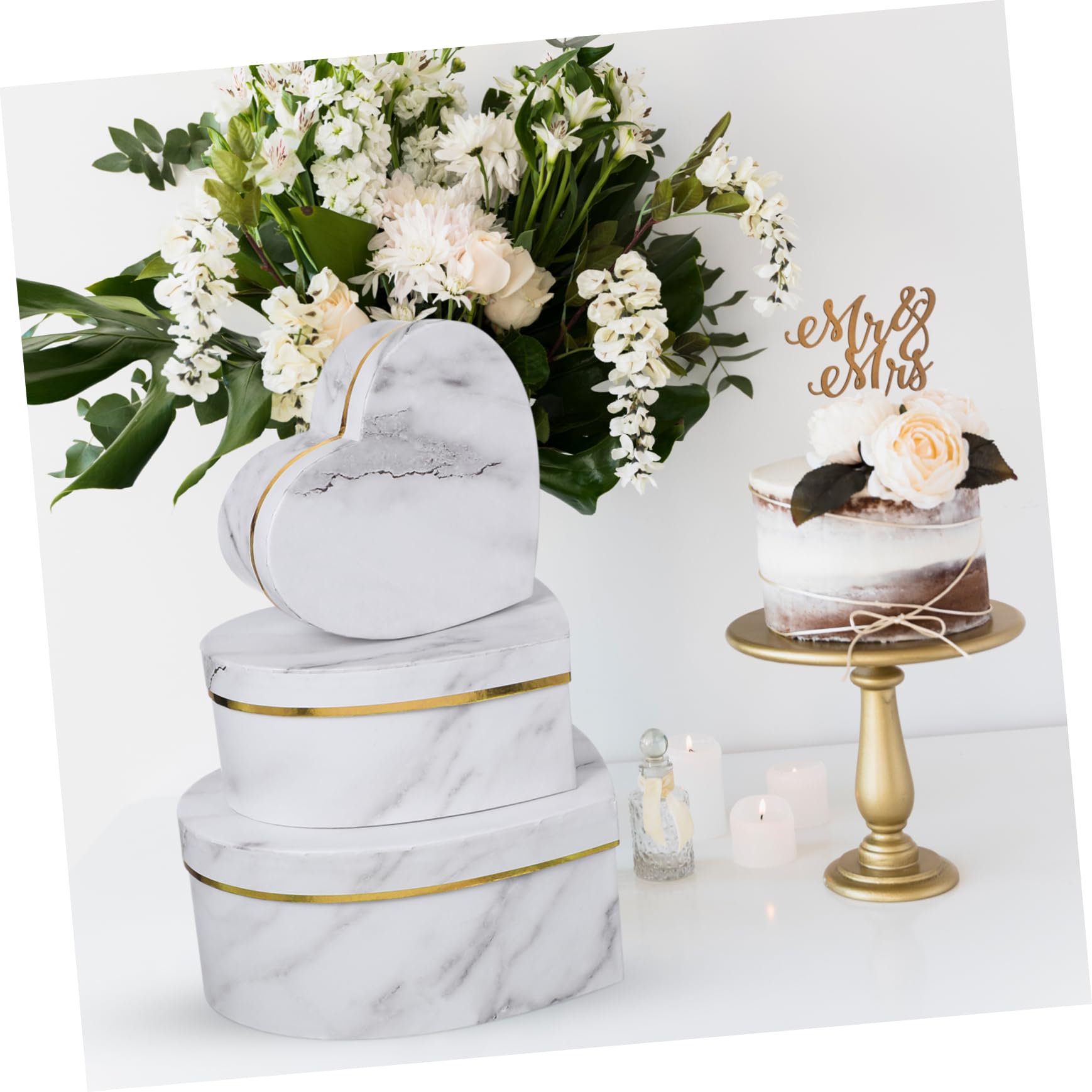 Hemobllo Herz Geschenkbox 3 Stück aus Papierkarton mit Feiner Verarbeitung und Tragbarem Design Herzförmige Geschenkverpackung für Hochzeitsparty und Elegante Geschenkbox