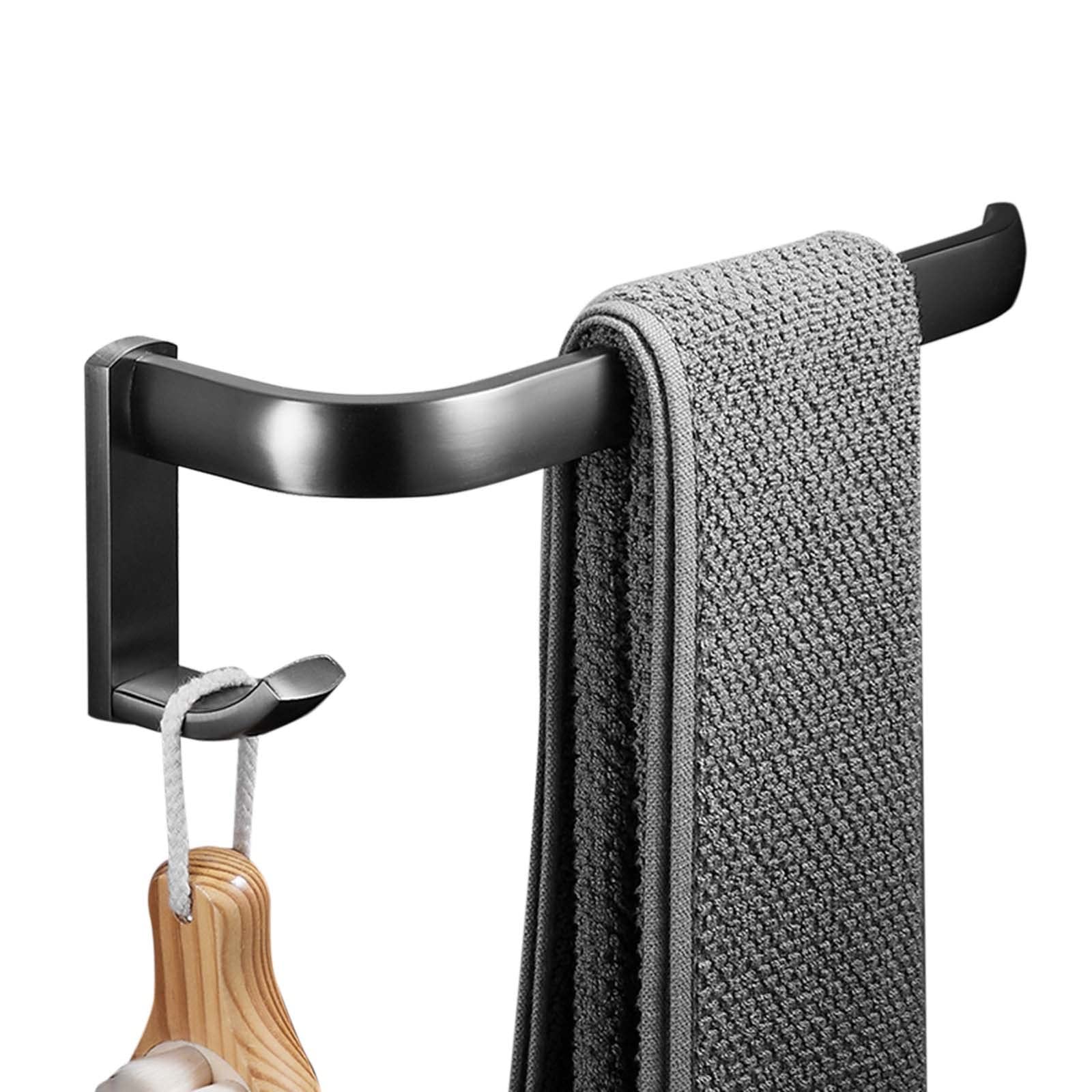 Porte-serviettes sans perceuse mural en laiton gris de 58cm