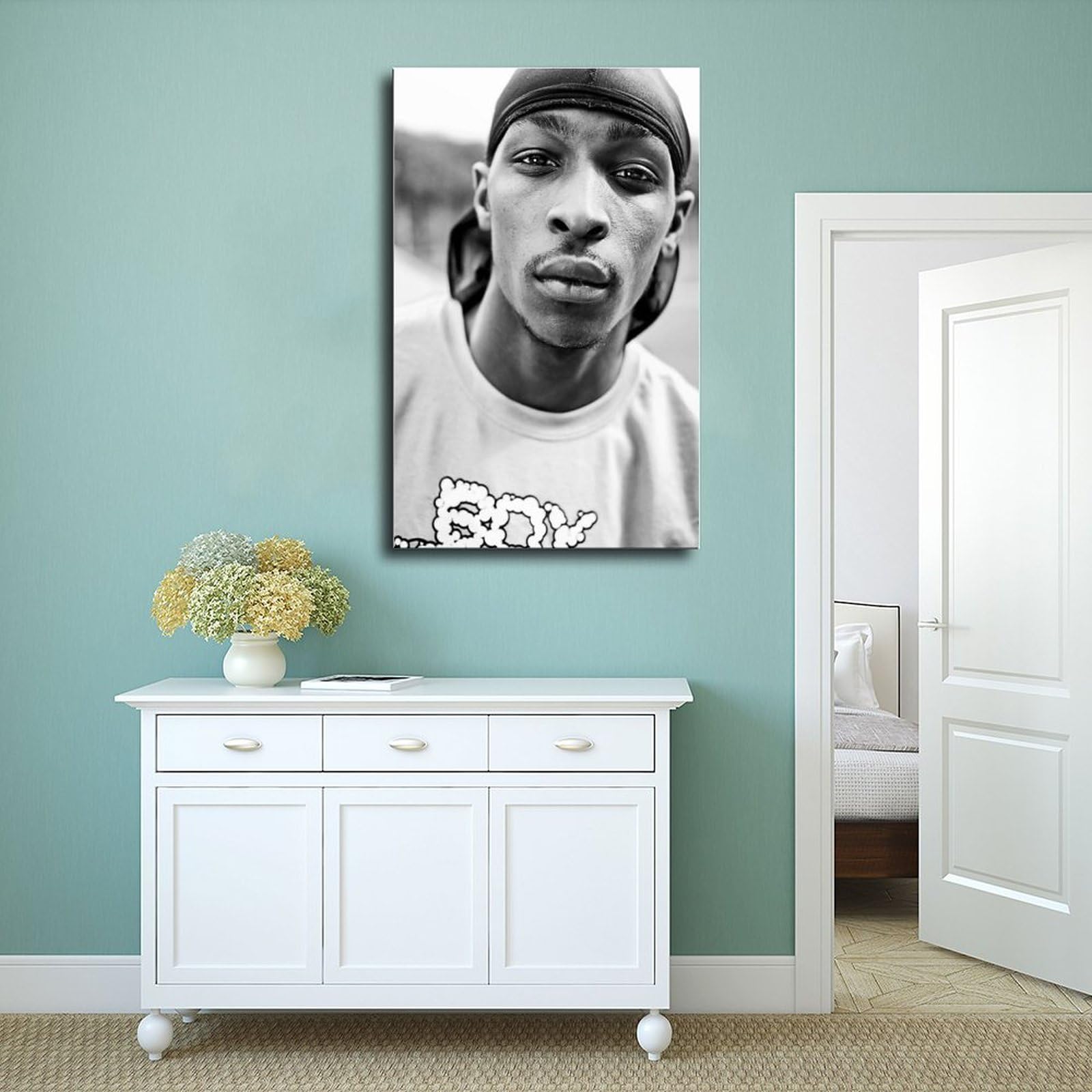 Bushido Rapper Poster Leinwand - Vintage Portrait Wanddekoration 20x30cm