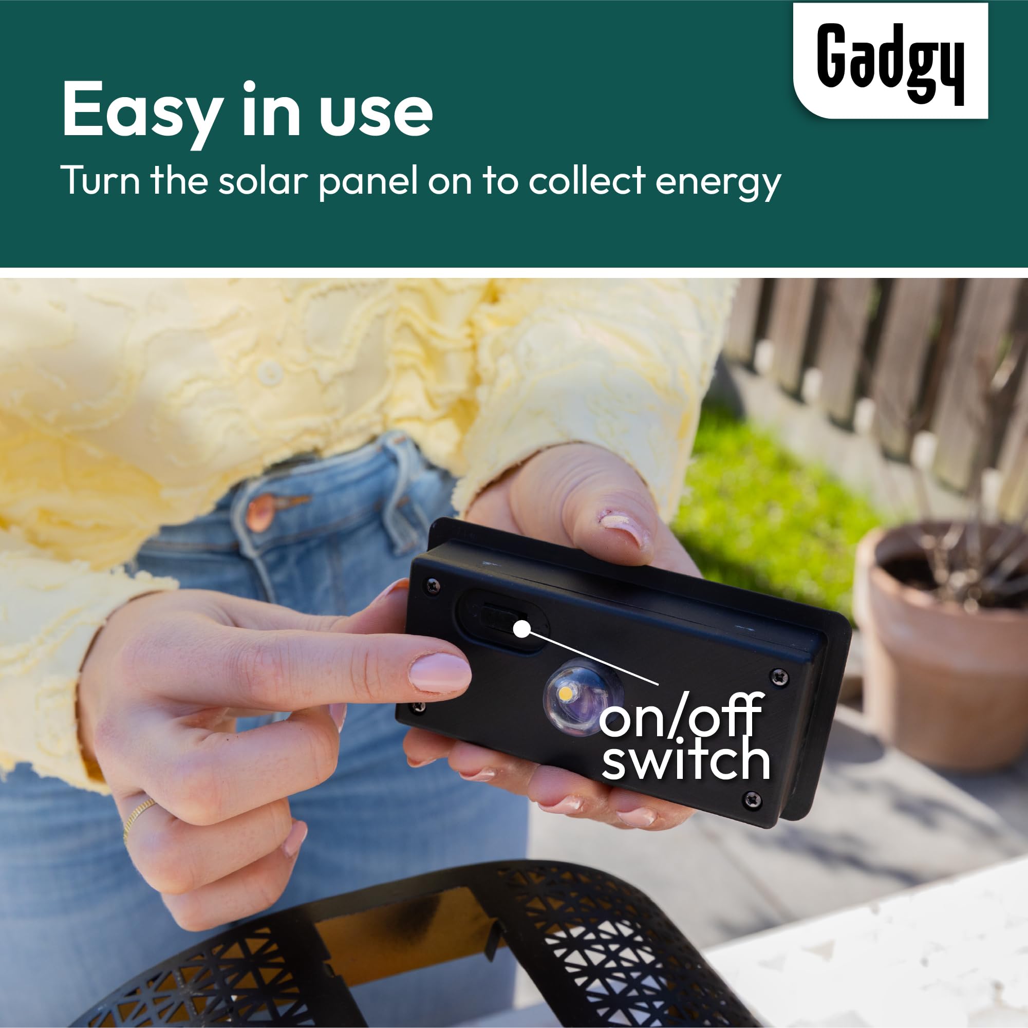 Gadgy Solarna lampa ścienna z doniczką – wazon ścienny, ciepłe, białe światło, dekoracja ścienna, balkon, kwietnik z oświetleniem, odporne na warunki atmosferyczne, oświetlenie ogrodowe, tarasy
