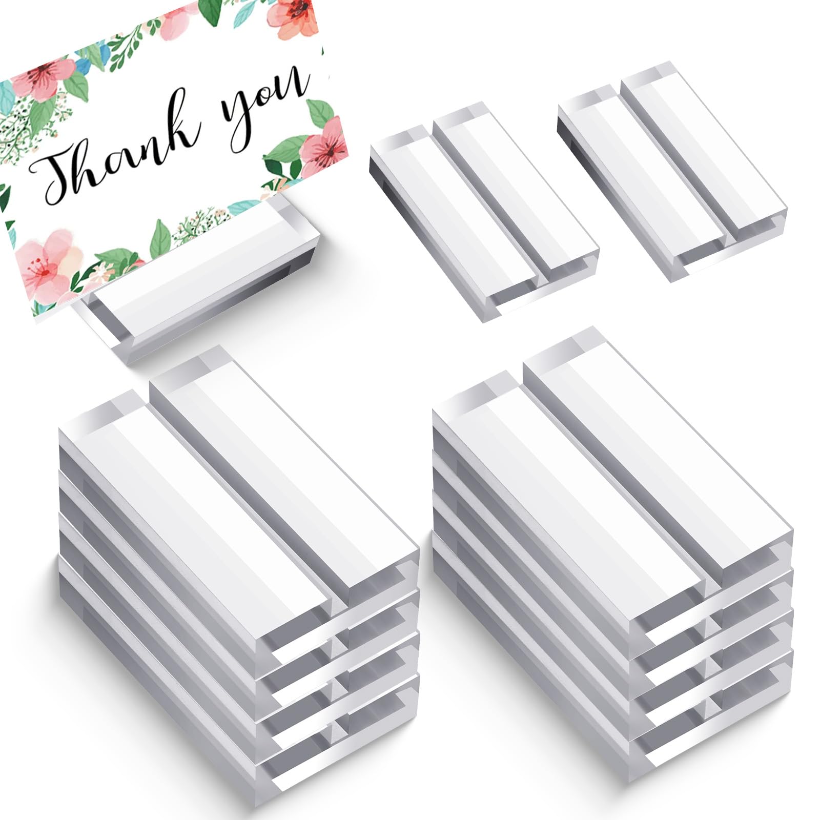 12 PCS Acrylic Place Card Holders Clear Table Number Stands Name Card Holder Stands for Wedding Photos Namecard Office Menu Meeting