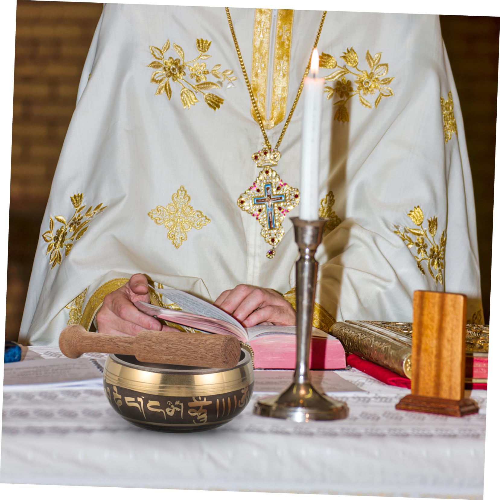 BESTYASH 1 Set Sound Bowl Meditation Lightweight Singing Bowl with Wooden Mallet for Meditation Home Decor and Buddhist Altar Random Style