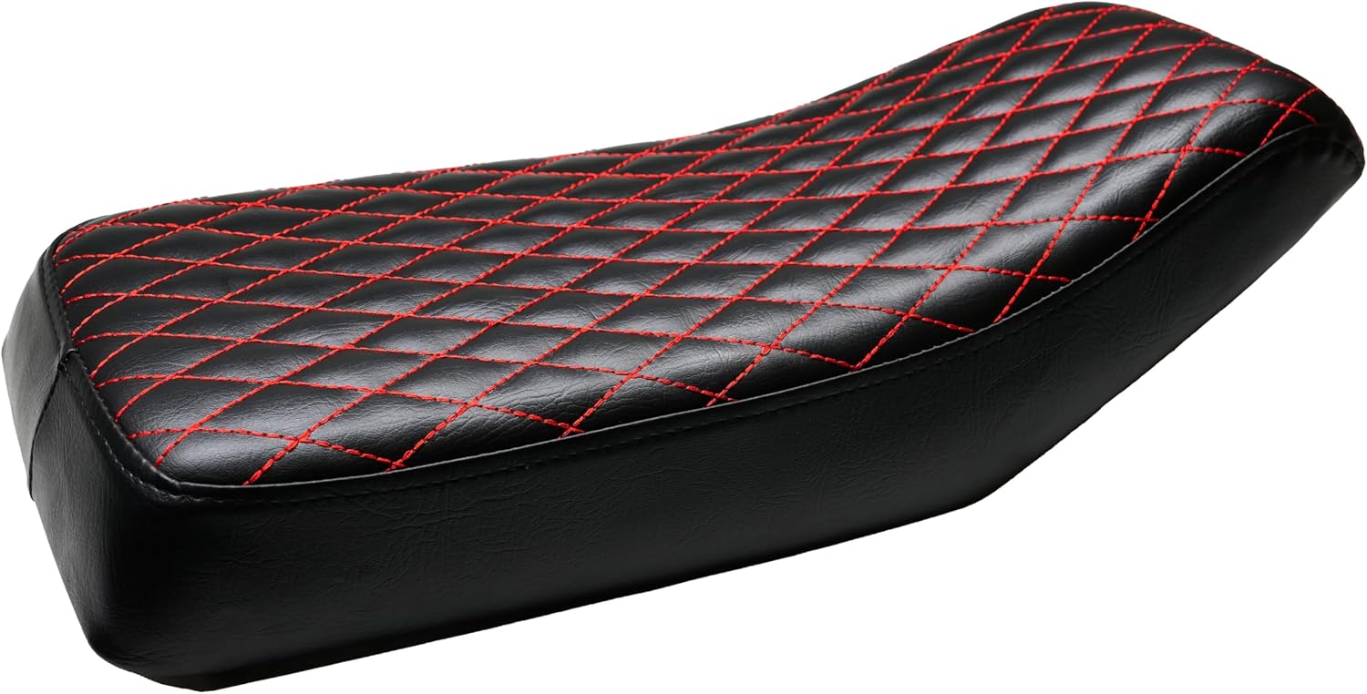 JMCHstore Red Diamond Stitch Retro Mini bike Seat for Monster Mega Moto MMB80 80cc FRP GMB100 98cc, For Coleman RB100 RT100 Mini Bike Cushion Replacement parts