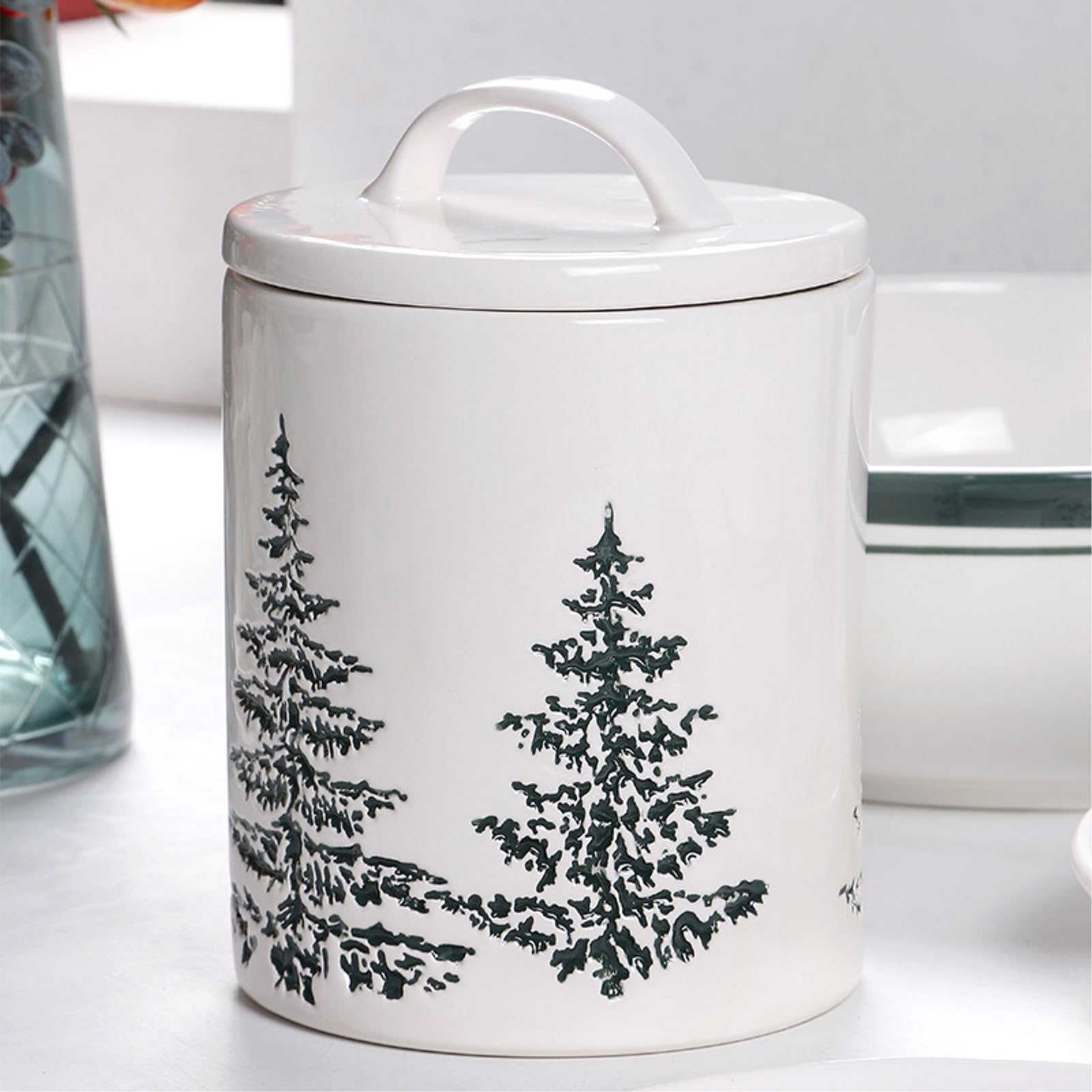 Piastra in ceramica per albero di Natale a colori sotto smalto